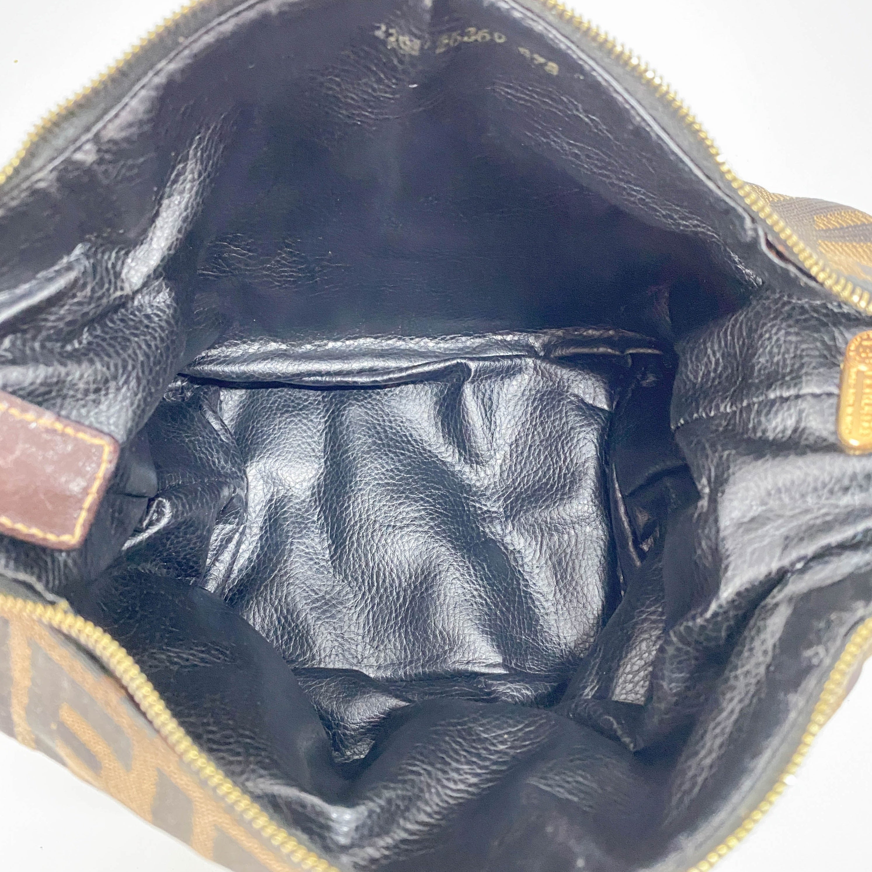 Zucca Brown Canvas Vanity Pouch