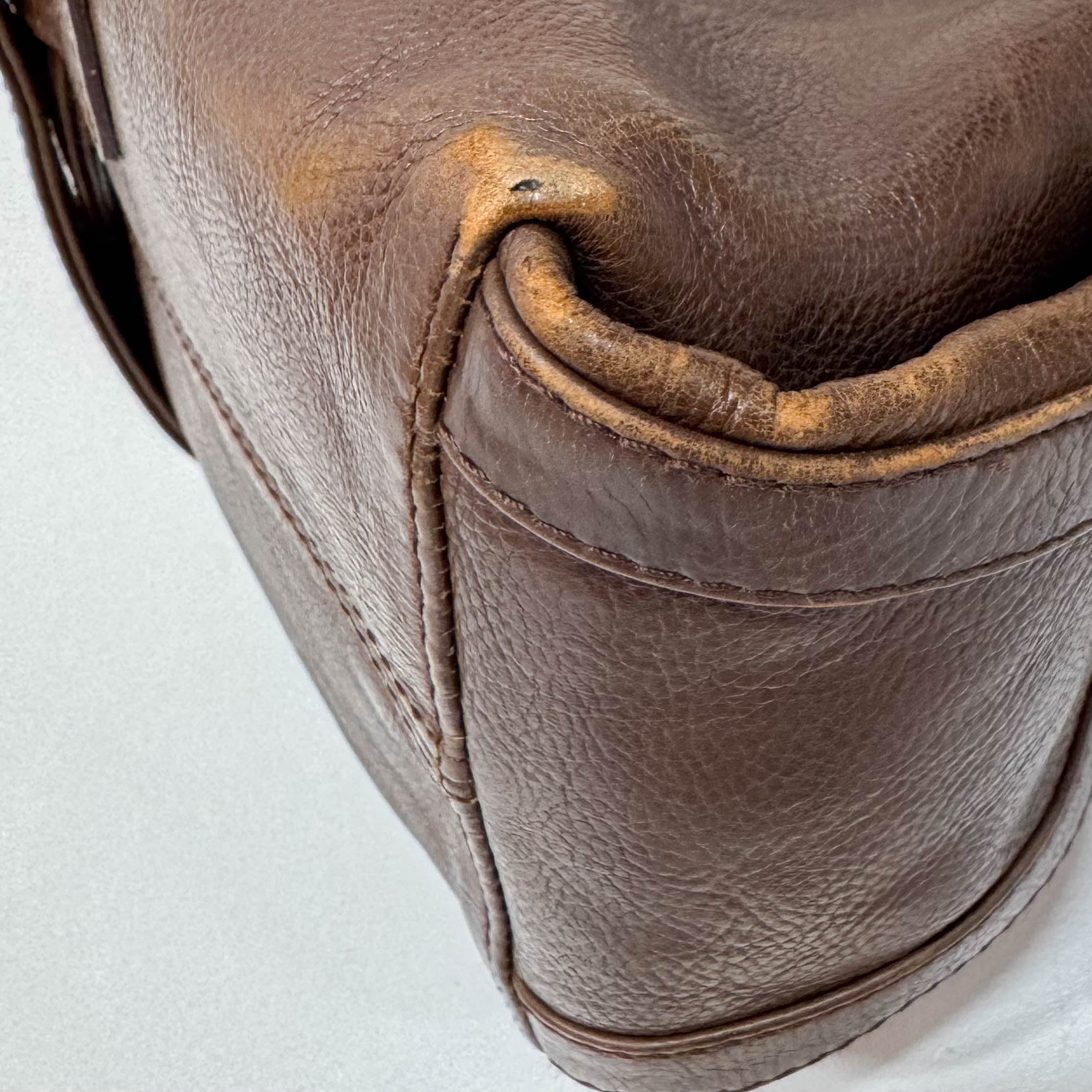 Flight Brown Leather Shoulder Bag