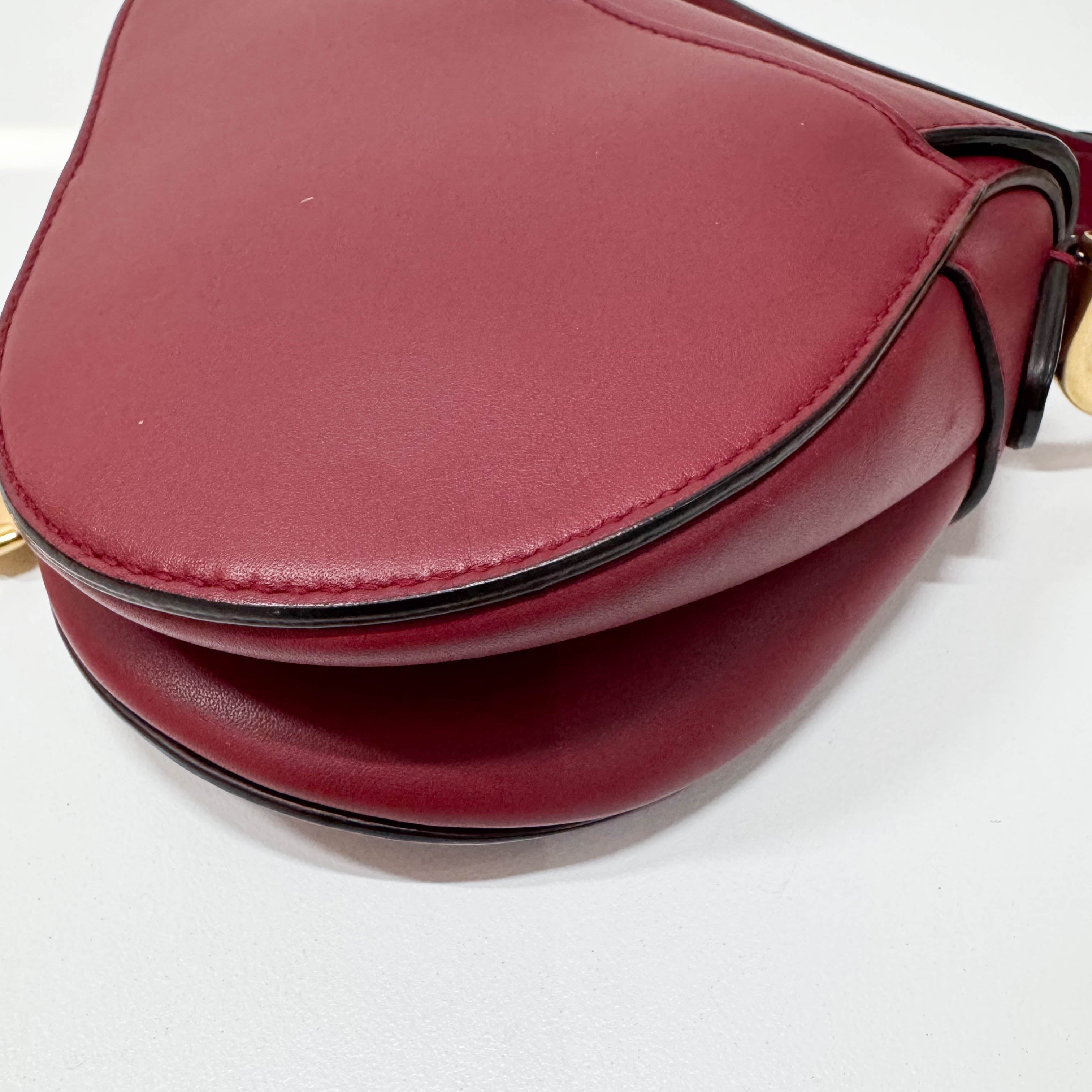 Saddle Red Leather Shoulder Bag