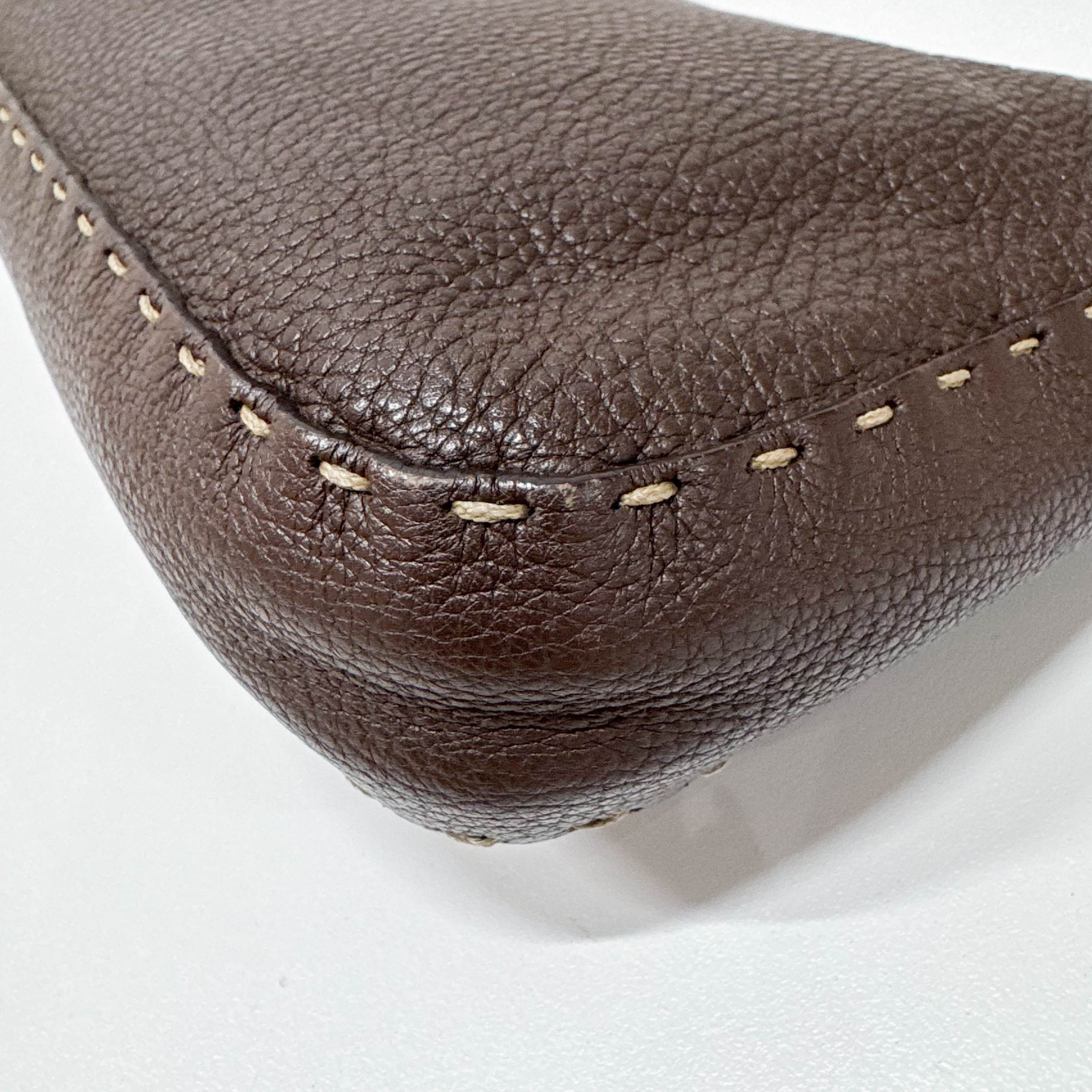 Selleria Baguette Brown Leather Shoulder Bag