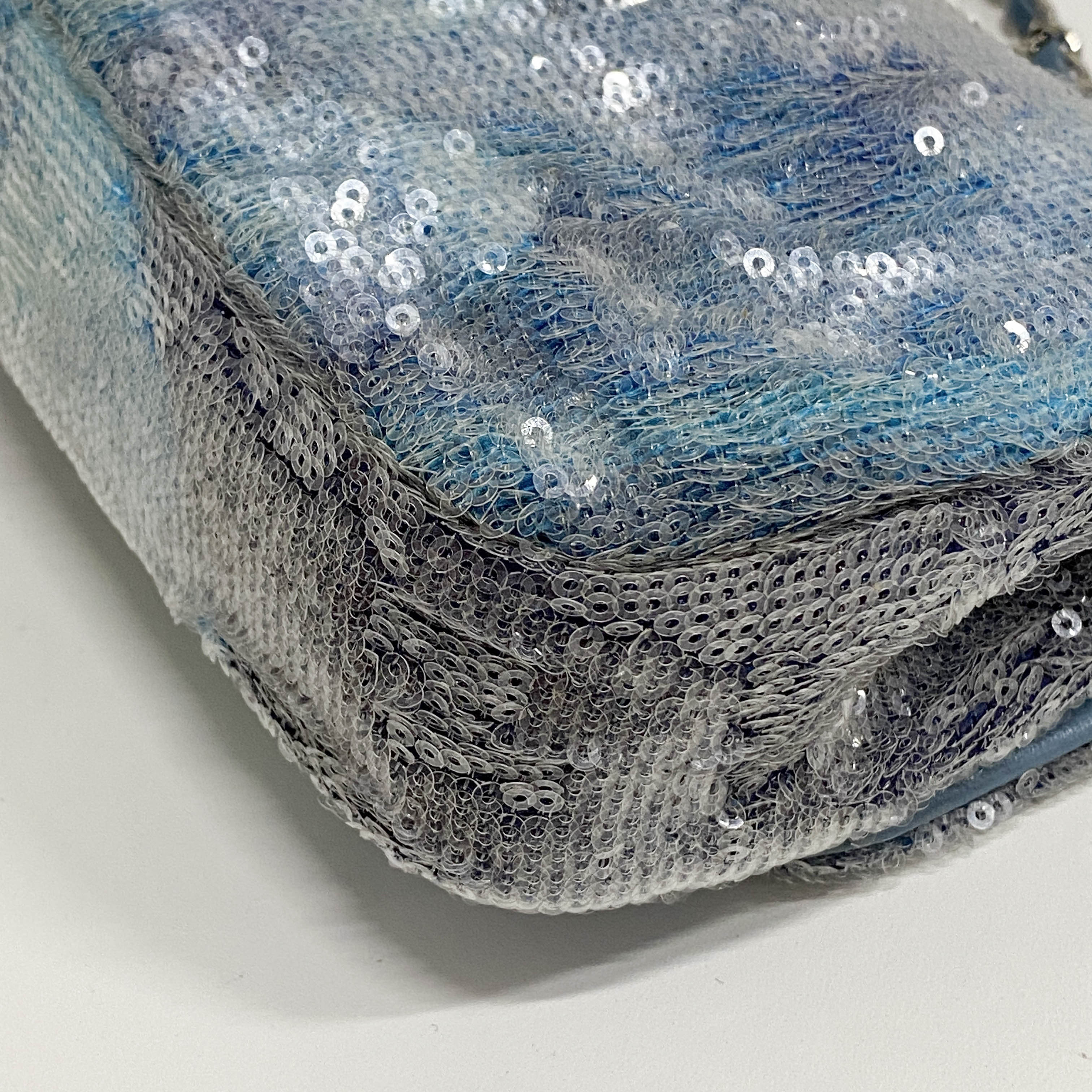 Small Waterfall Timeless Blue Sequin Bag