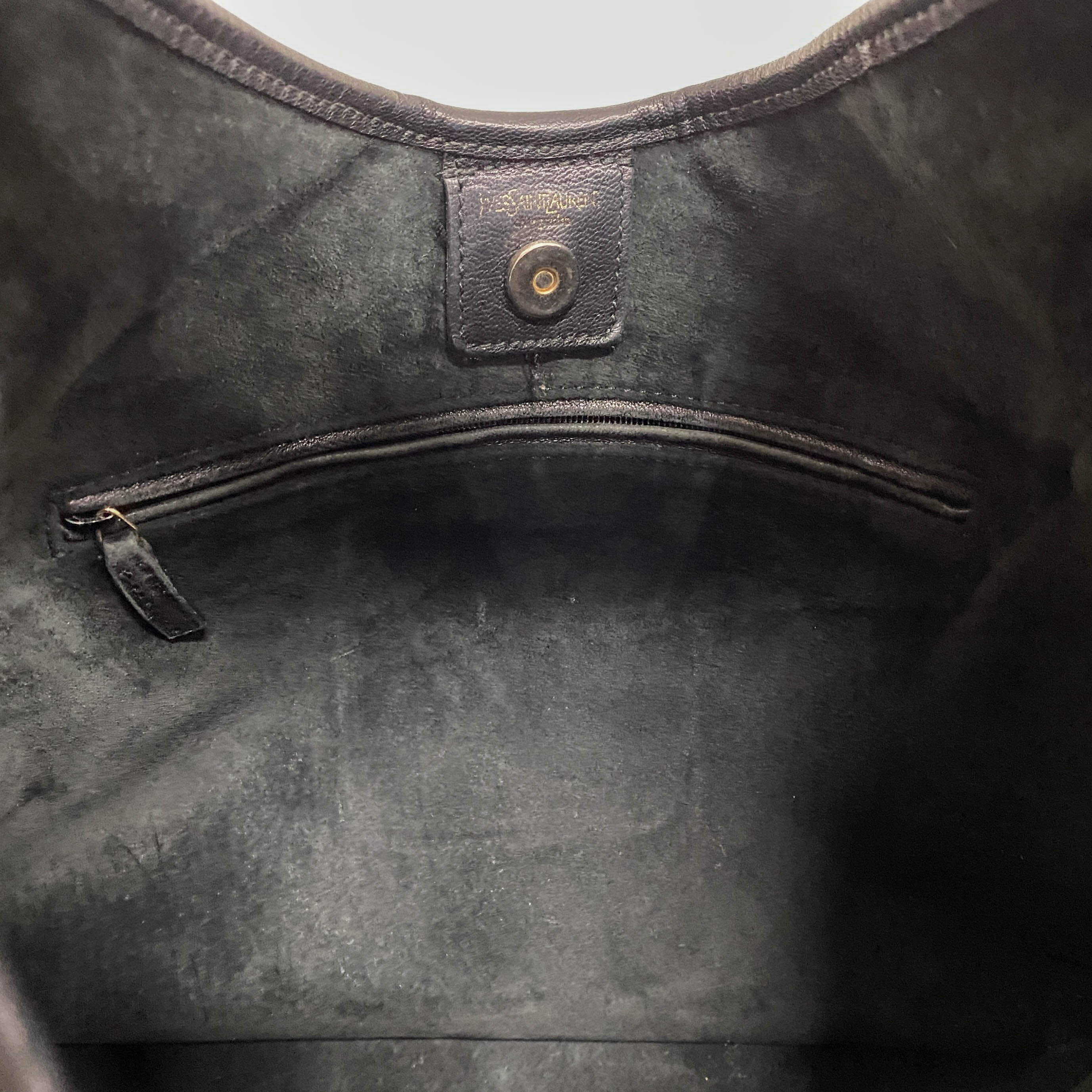 Saint Tropez Black Leather Shoulder Bag