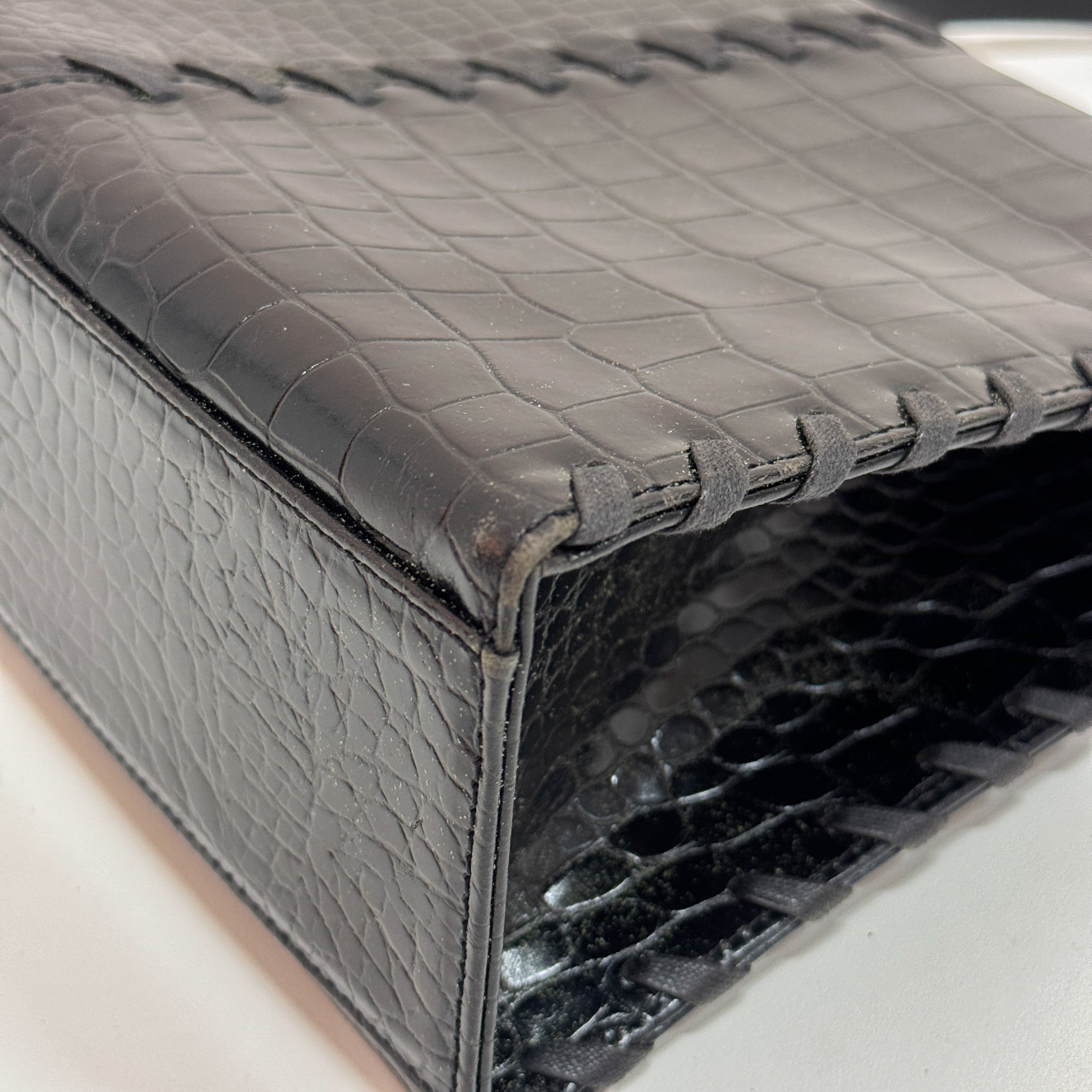 Cassandra Black Leather Handbag