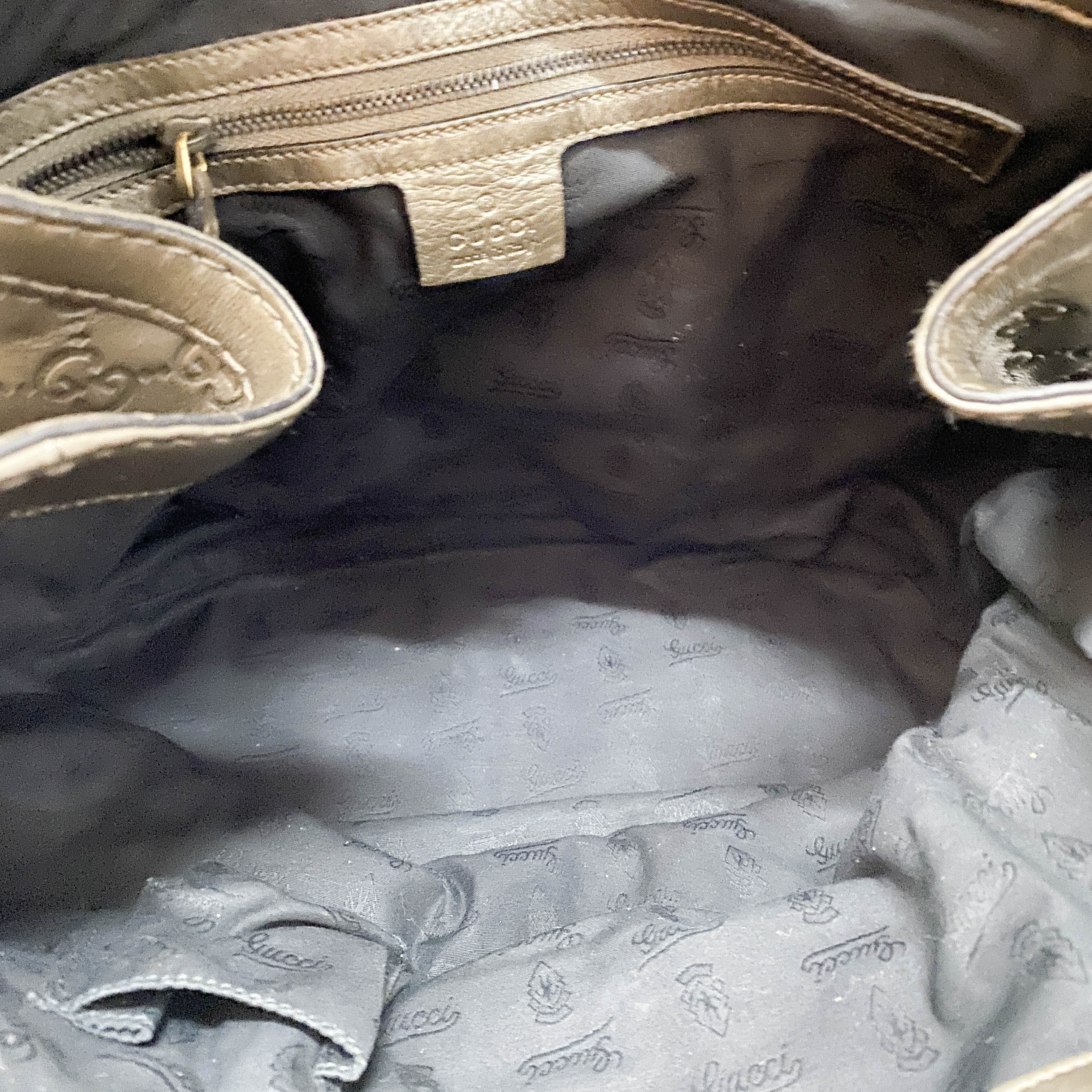 Guccisima Metalic Green Leather Hobo Shoulder Bag