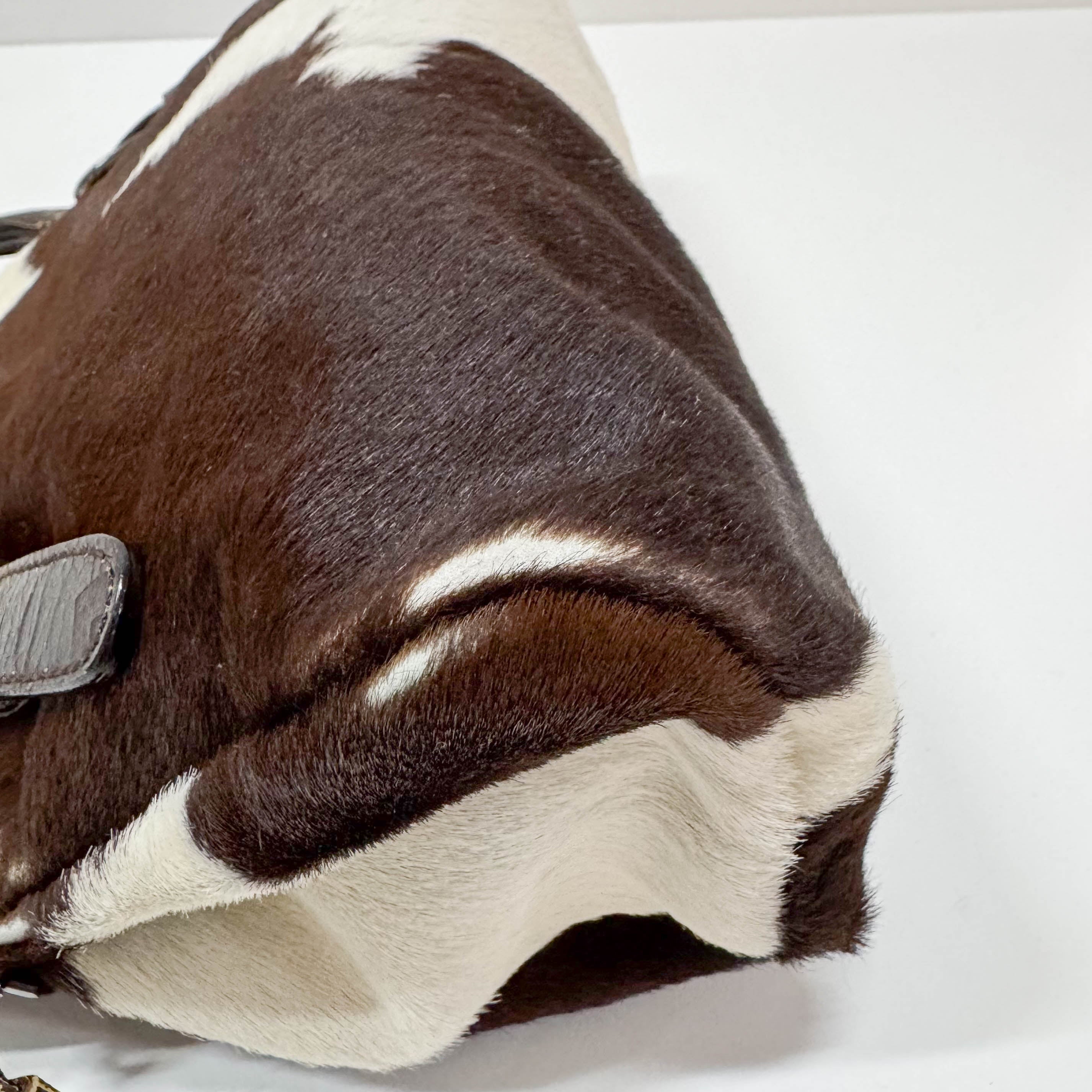 Cow Print Brown/White Pony Hair Shoulder Bag