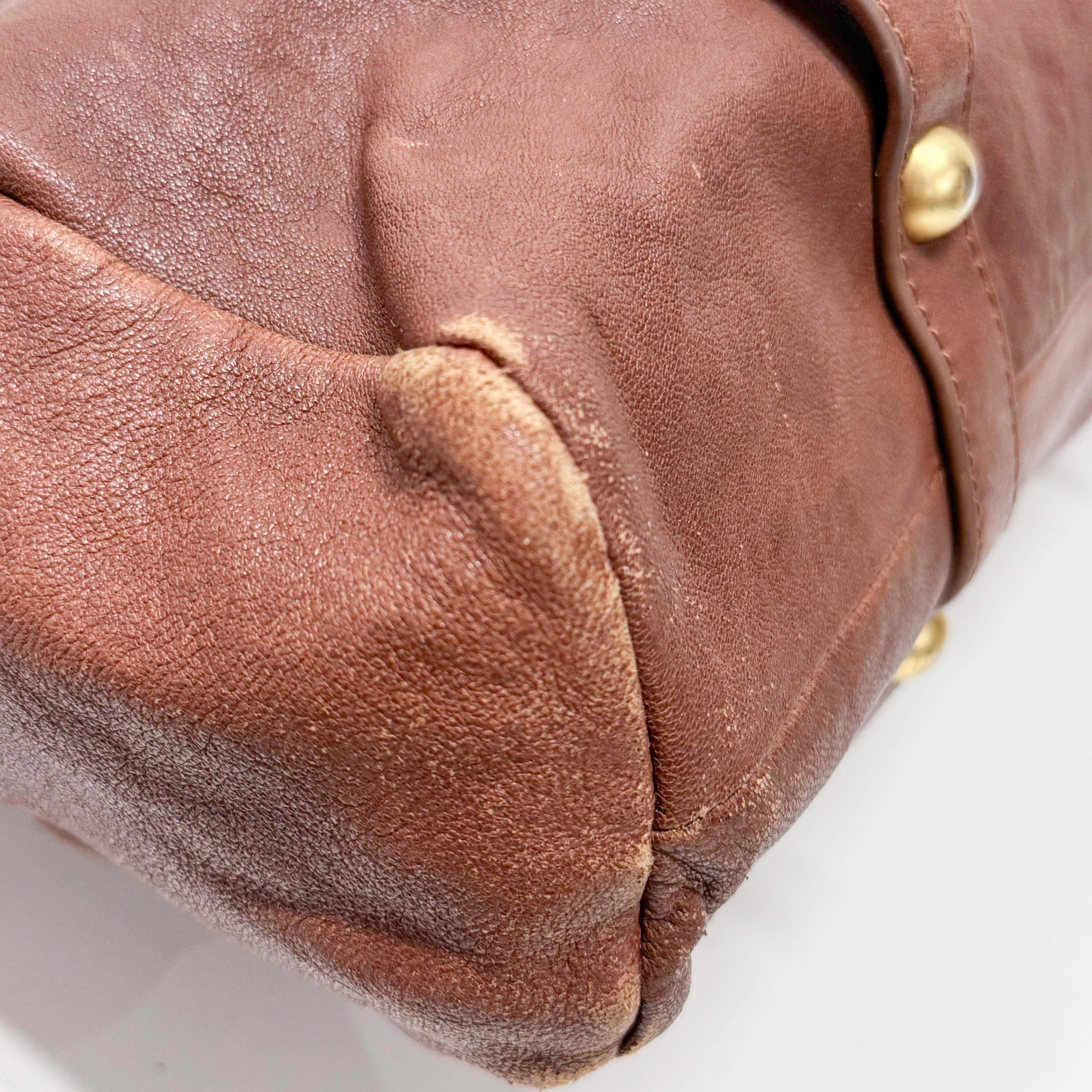 Vittelo Brown Leather Hand Bag