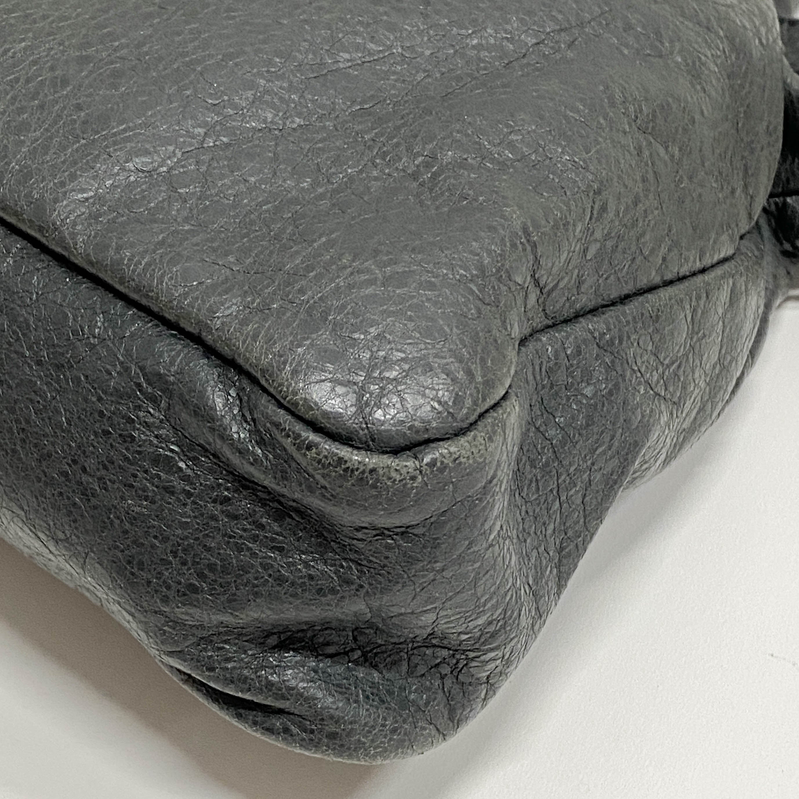 The Town Grey Calfskin Leather Two Way Bag