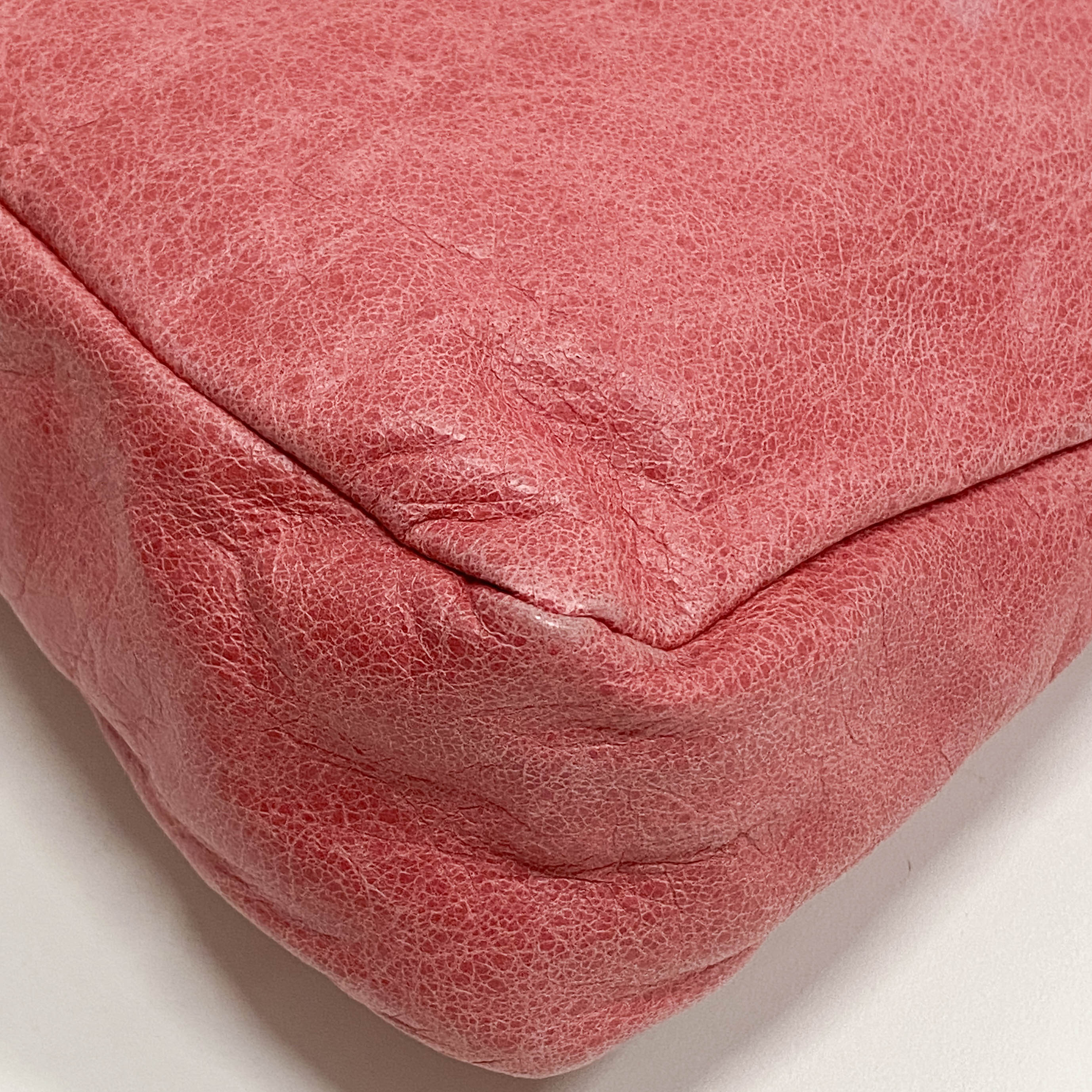 The Town Pink Calfskin Leather Two Way Bag