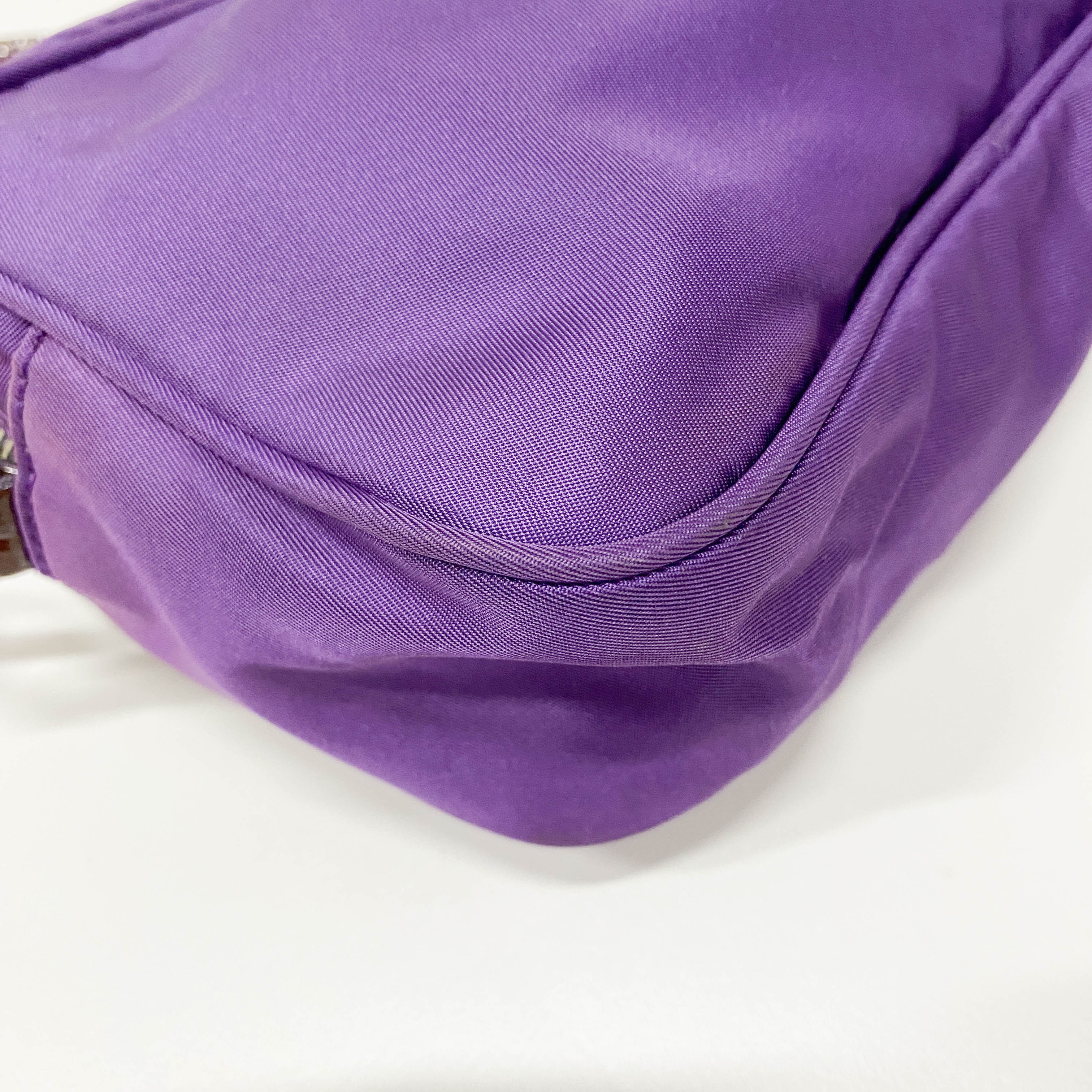 Tessuto Pietre Purple Nylon Crossbody Bag