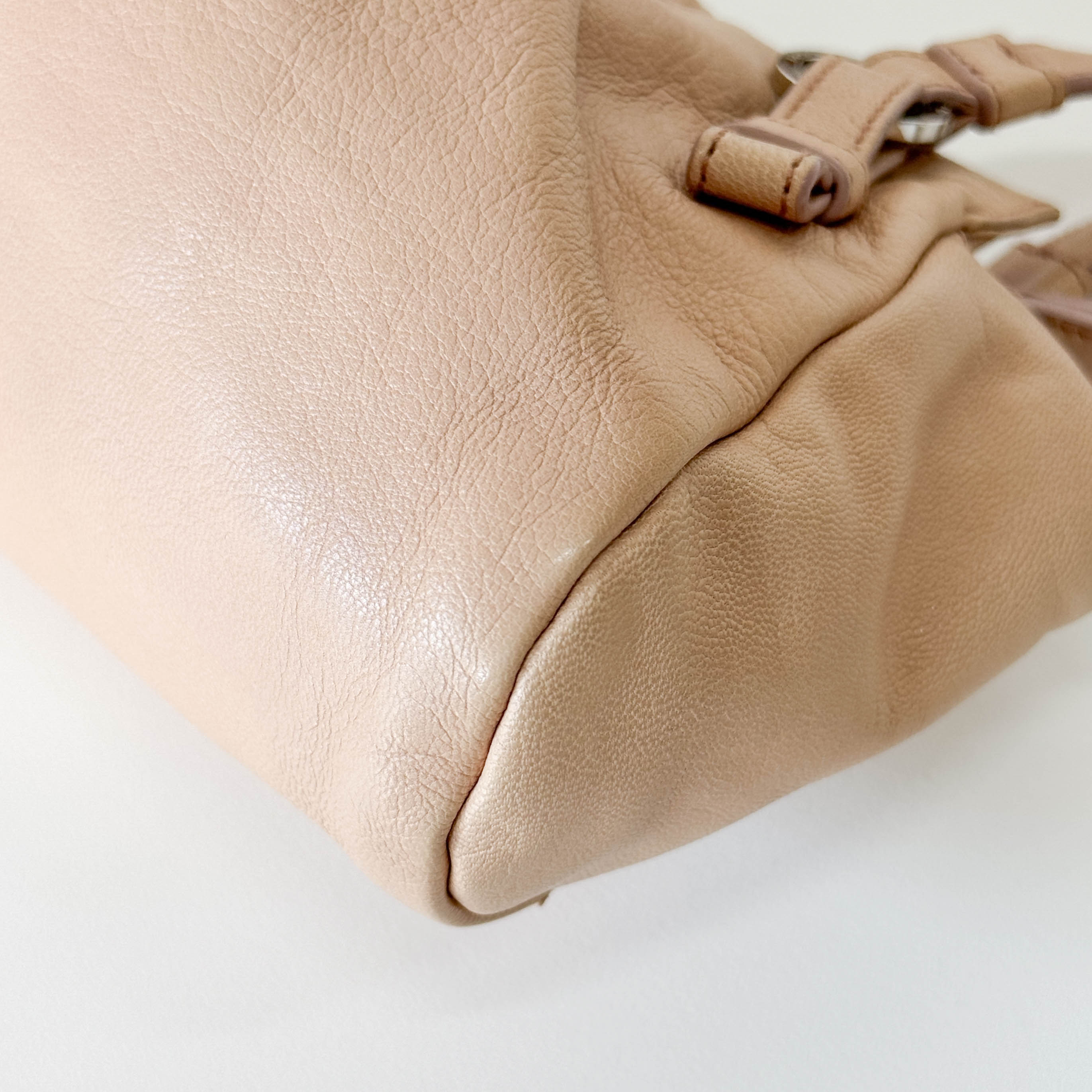 Anagram Pink/Beige Leather Shoulder Bag