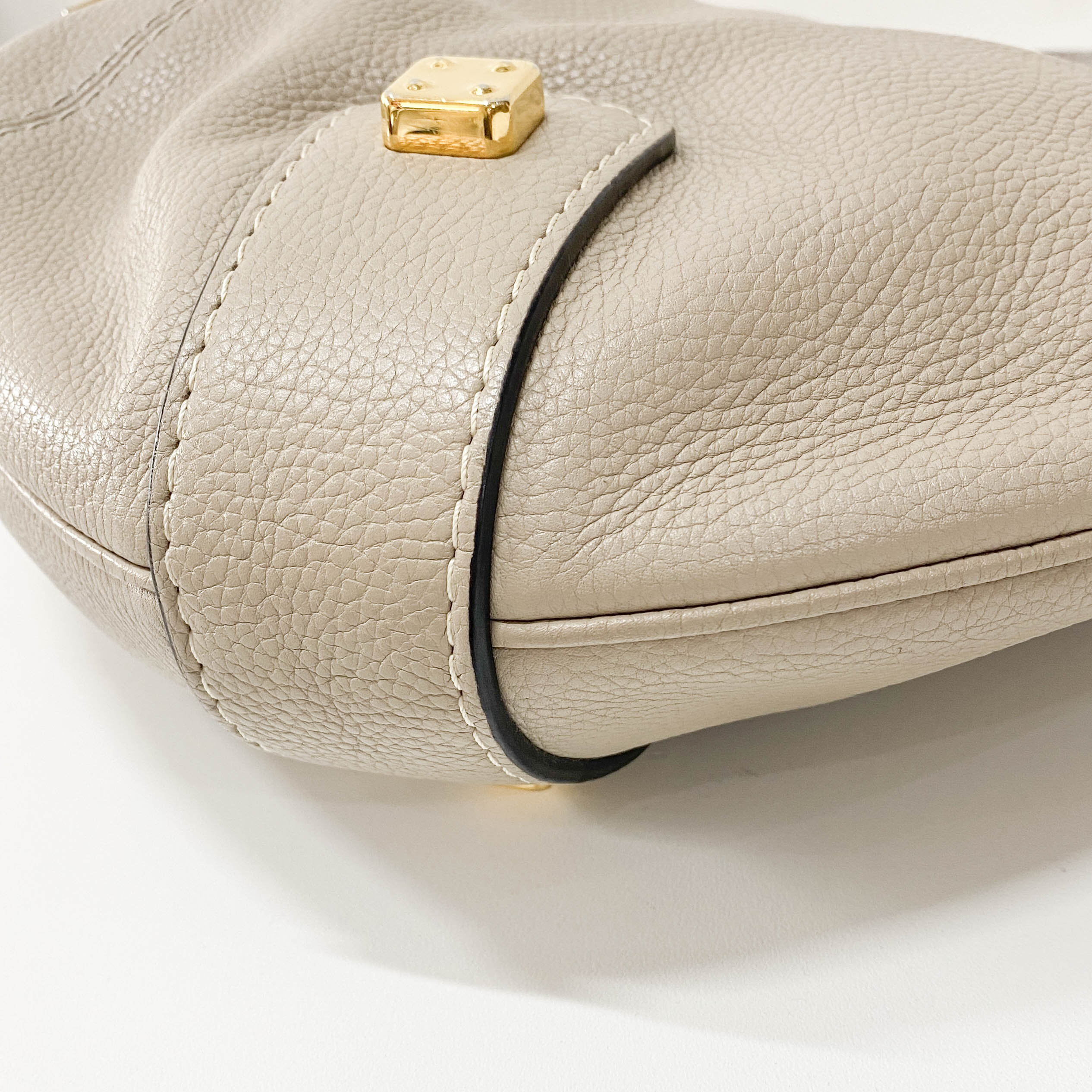 New Road Beige Leather Shoulder Bag