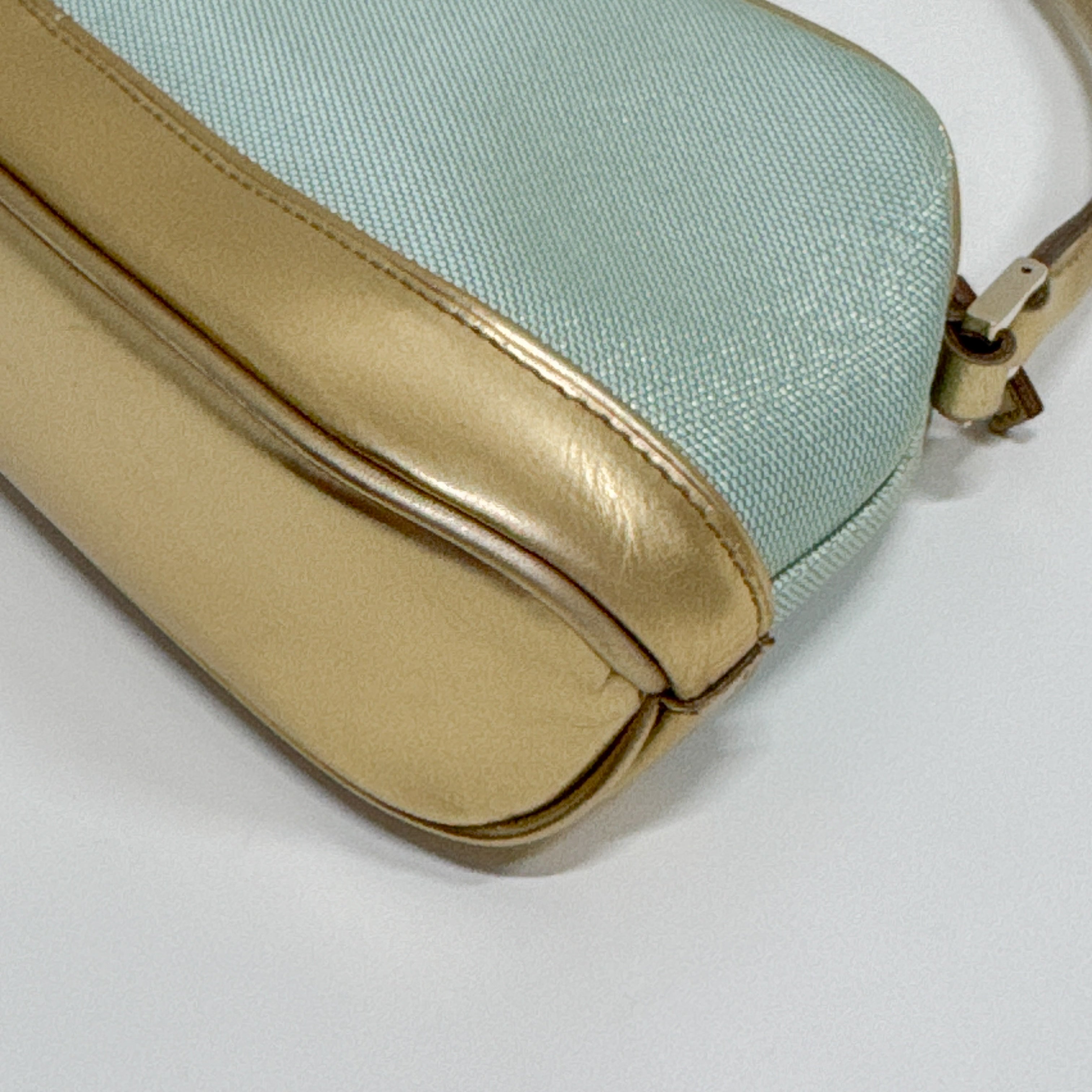 Blue & Gold Canvas Handbag