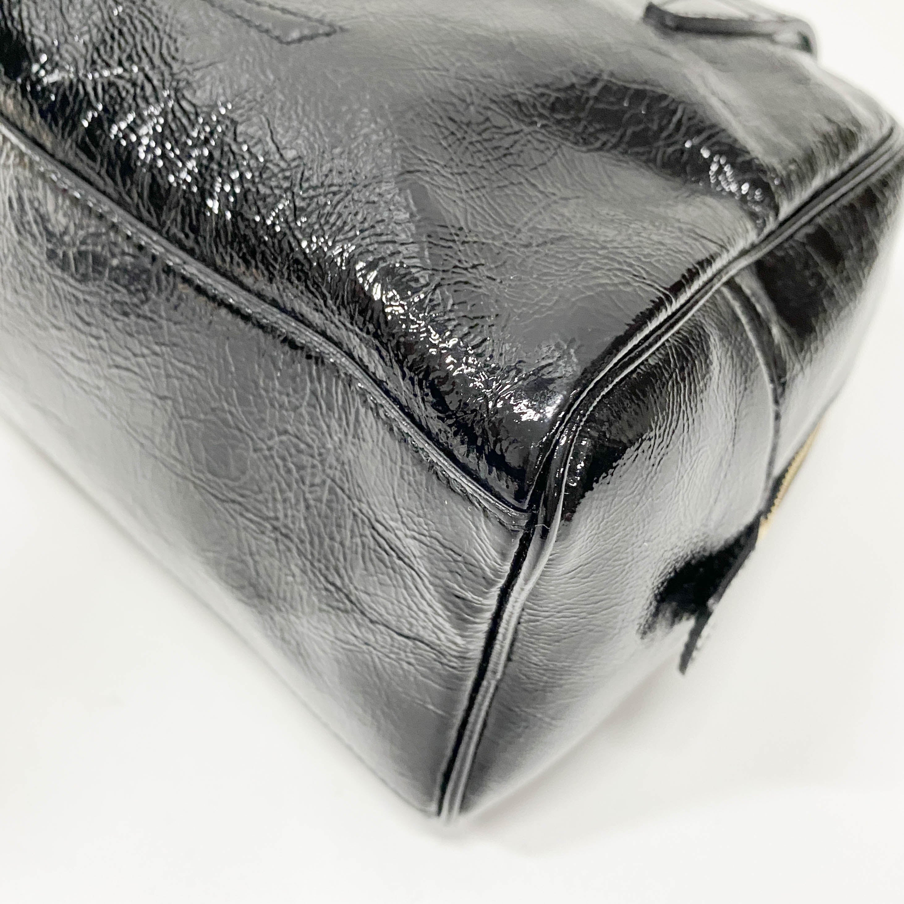 Black Patent Leather Handbag