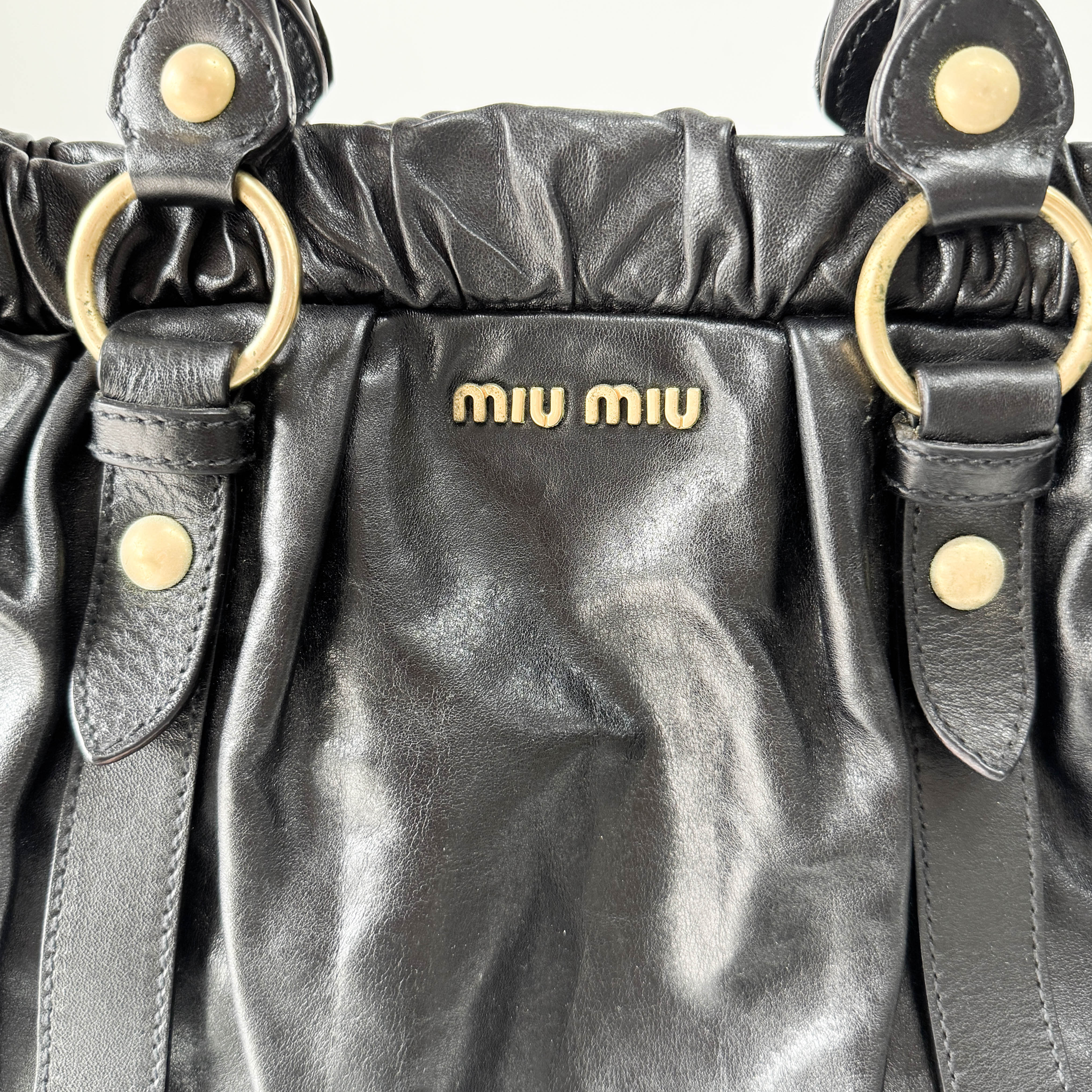 Vitello Black Calfskin Leather Two Way Bag