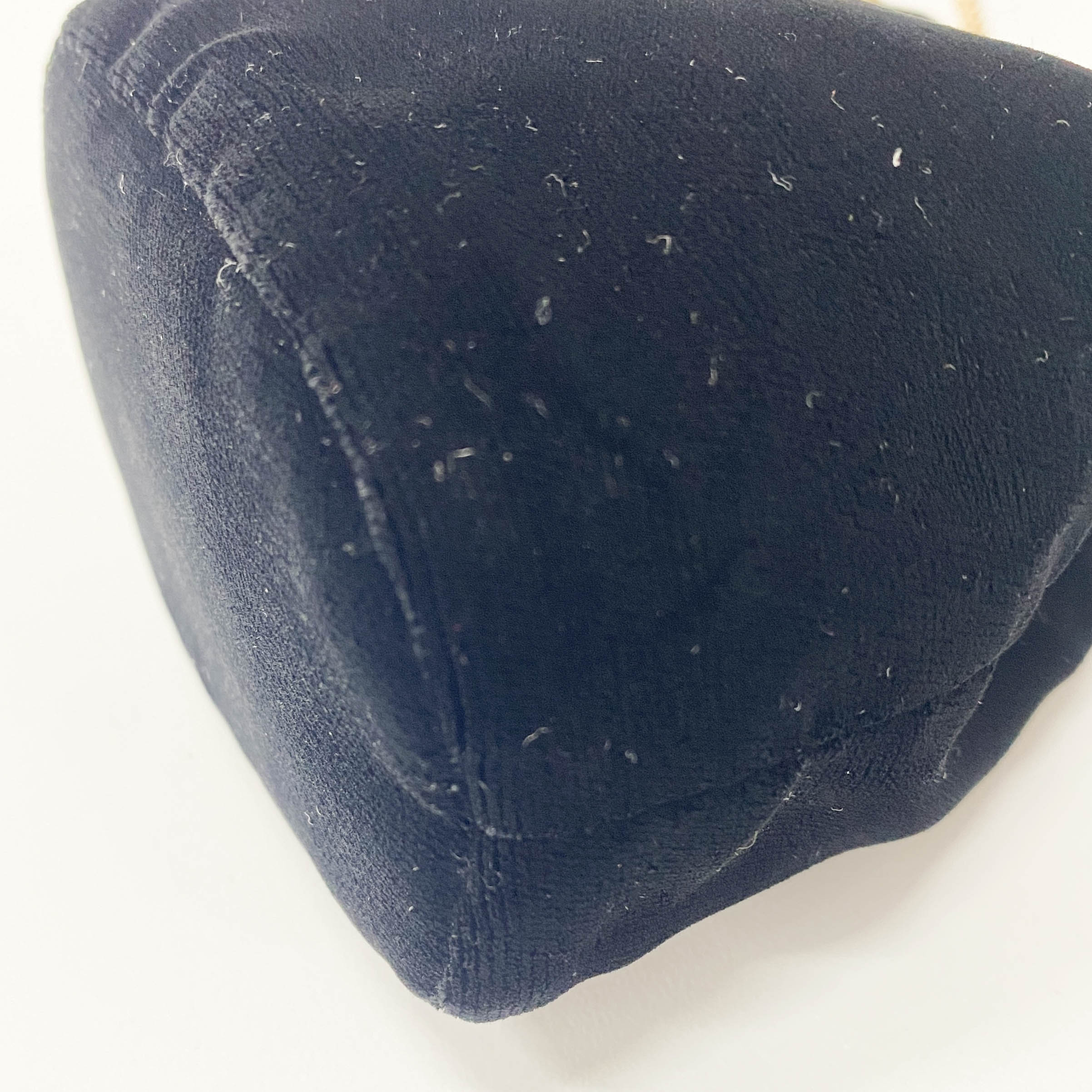 Gold Chain Black Velvet Mini Pouch Bag