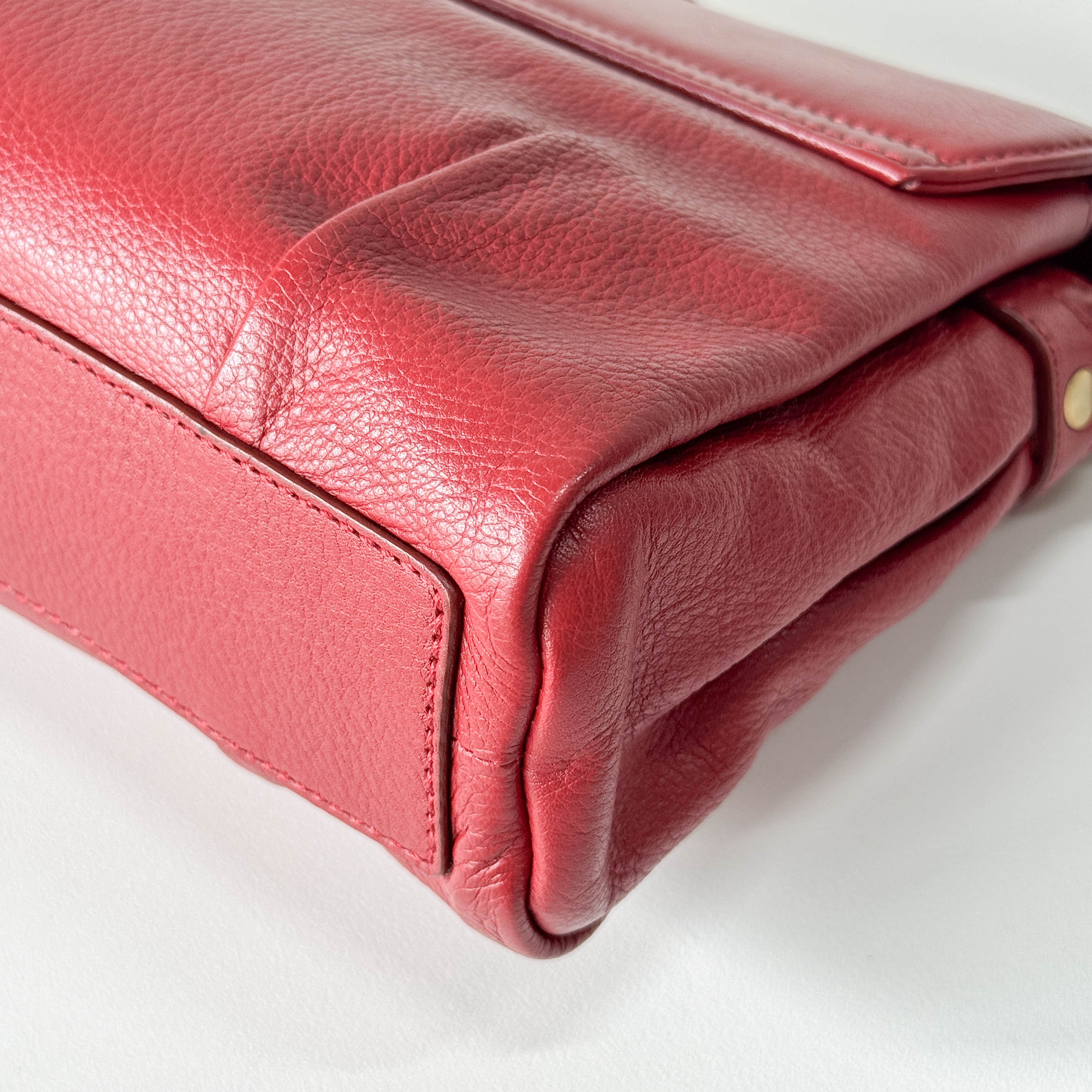 Dandy Red Leather Chain Strap Shoulder Bag