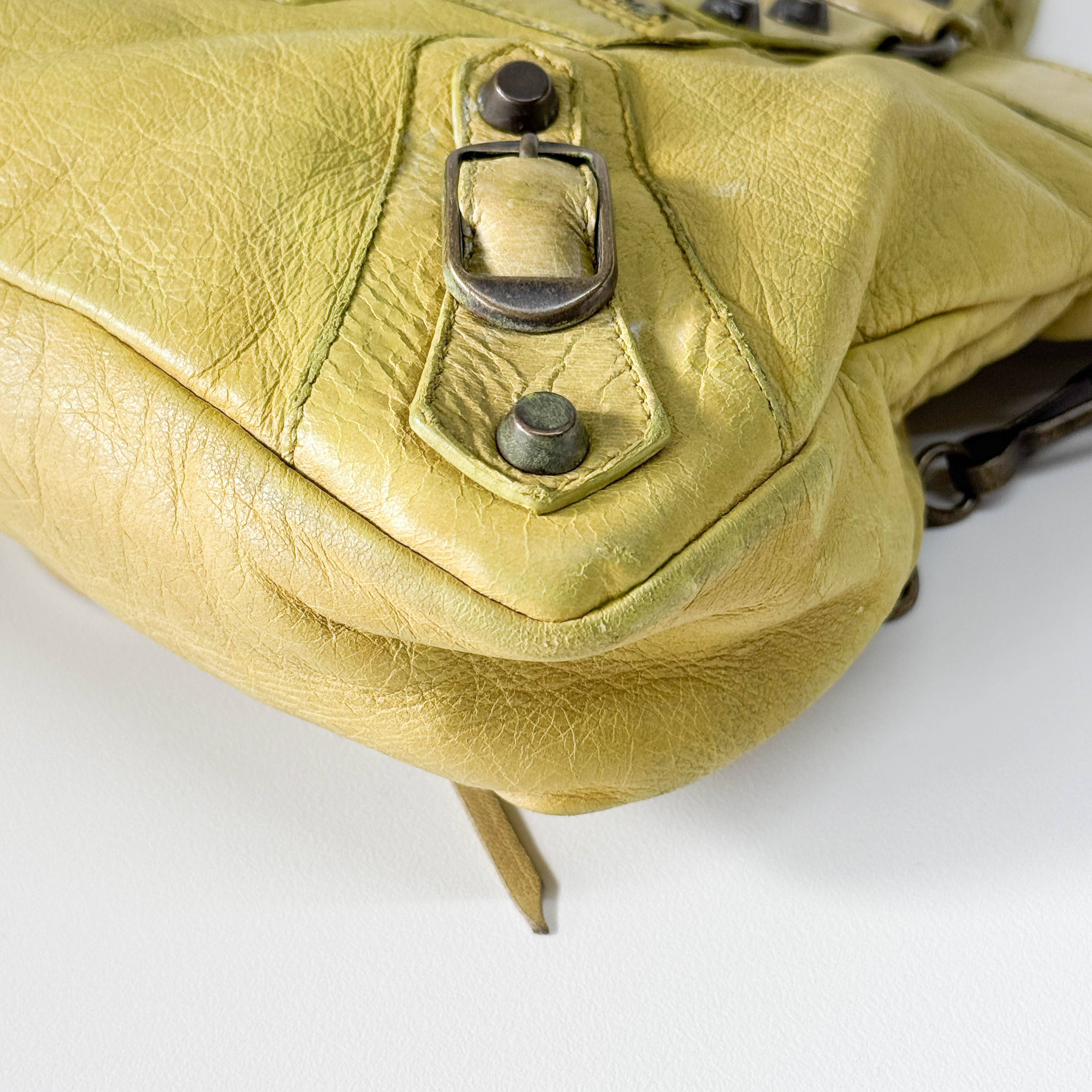 The First Soft yellow Calfskin Leather Two Way Bag