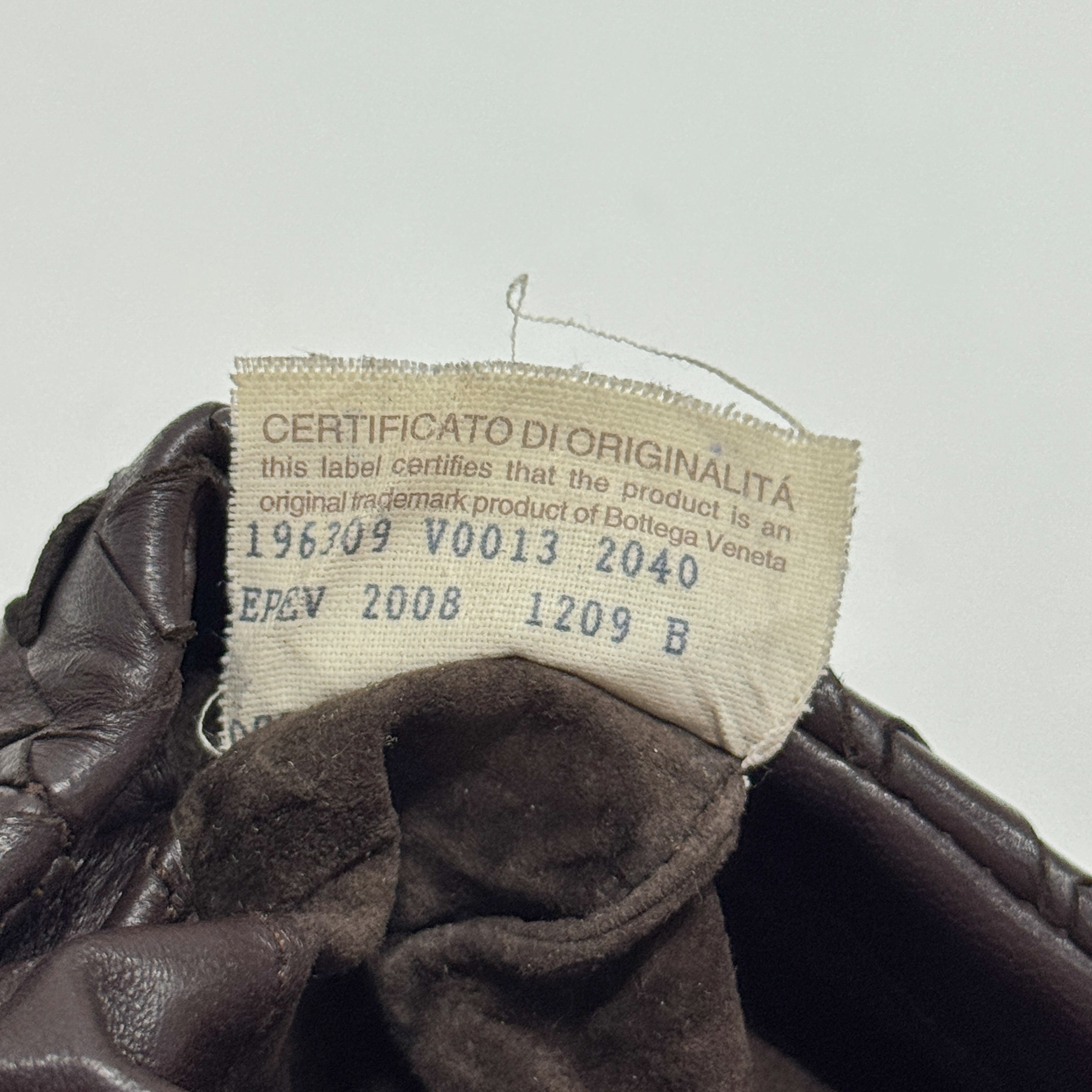 Intrecciato Brown Leather Pouch