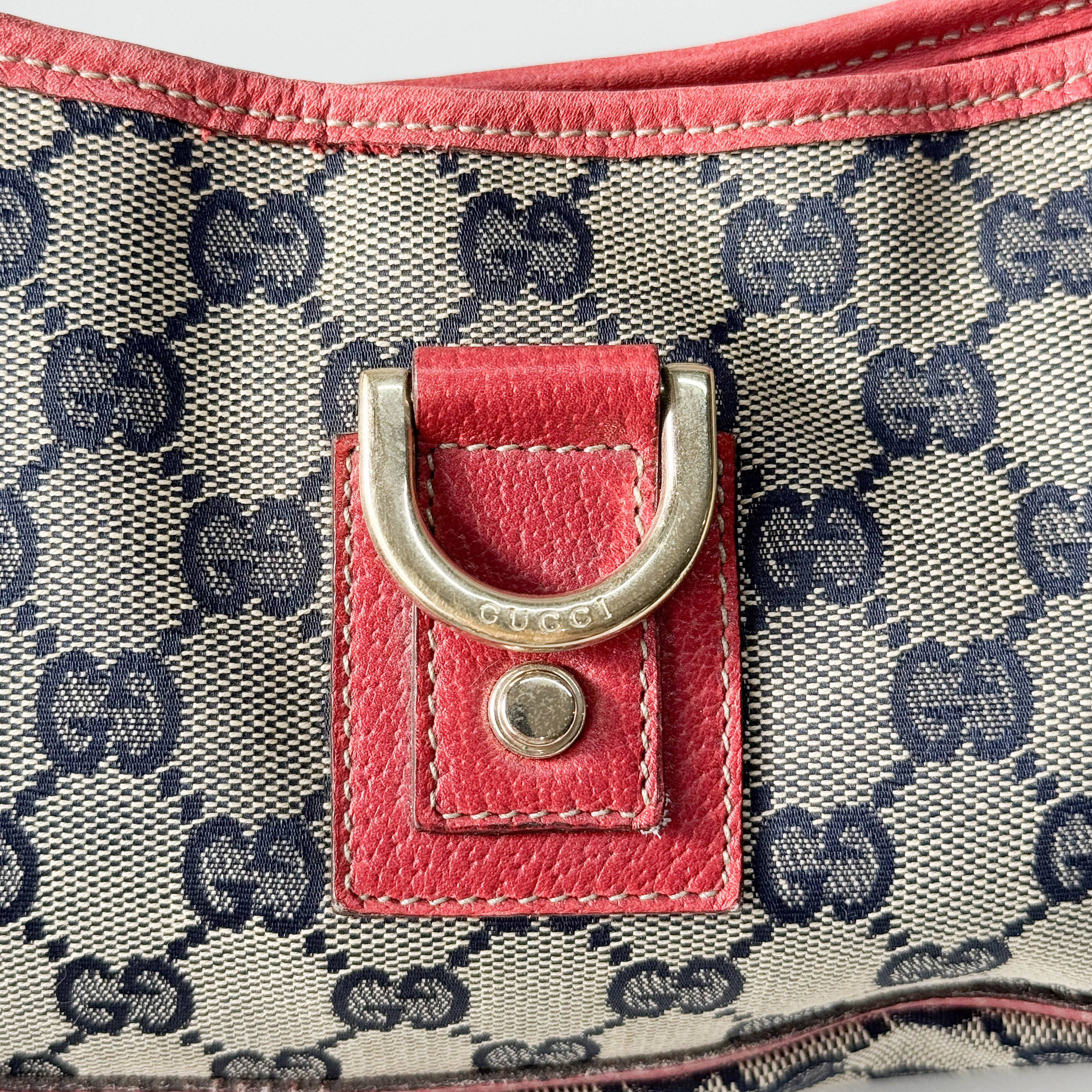 Abbey D-Ring Red Canvas Shoulder Bag