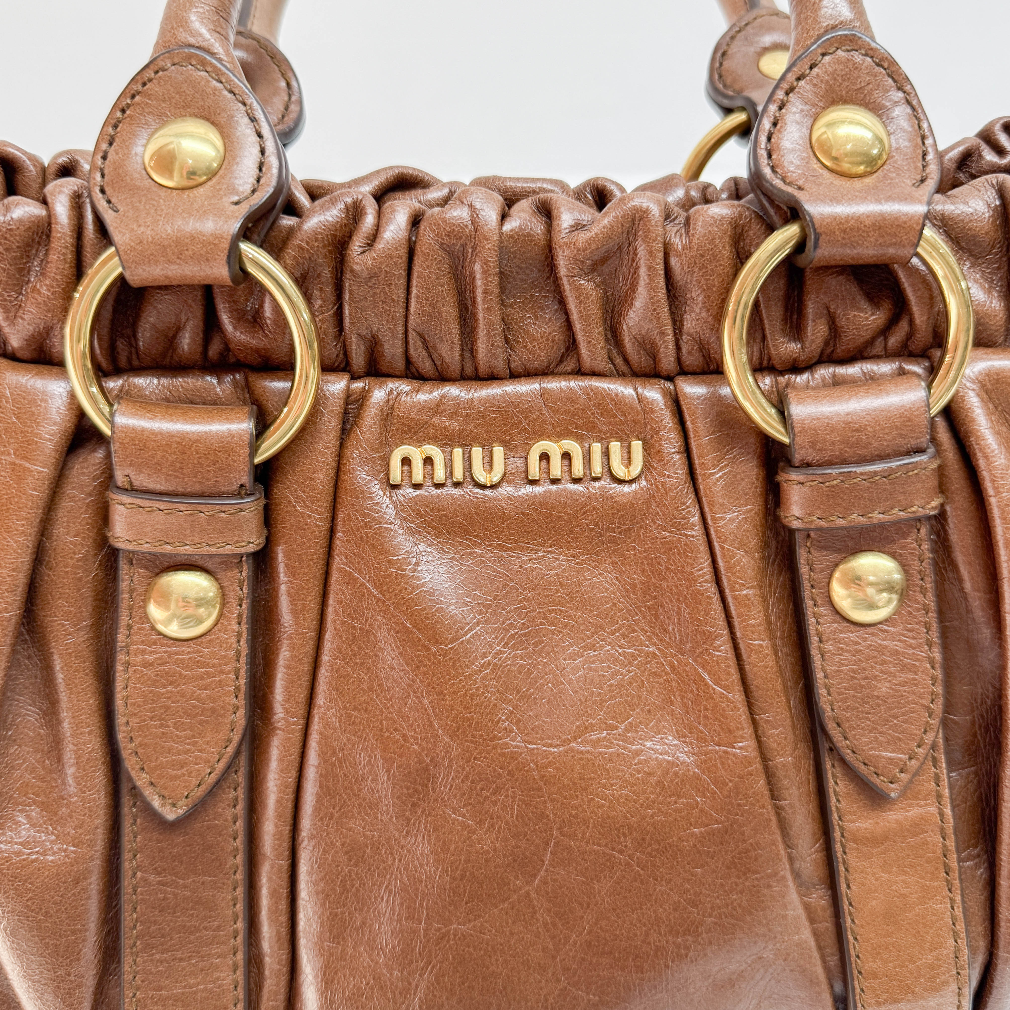 Vitello Brown Leather Two Way Bag