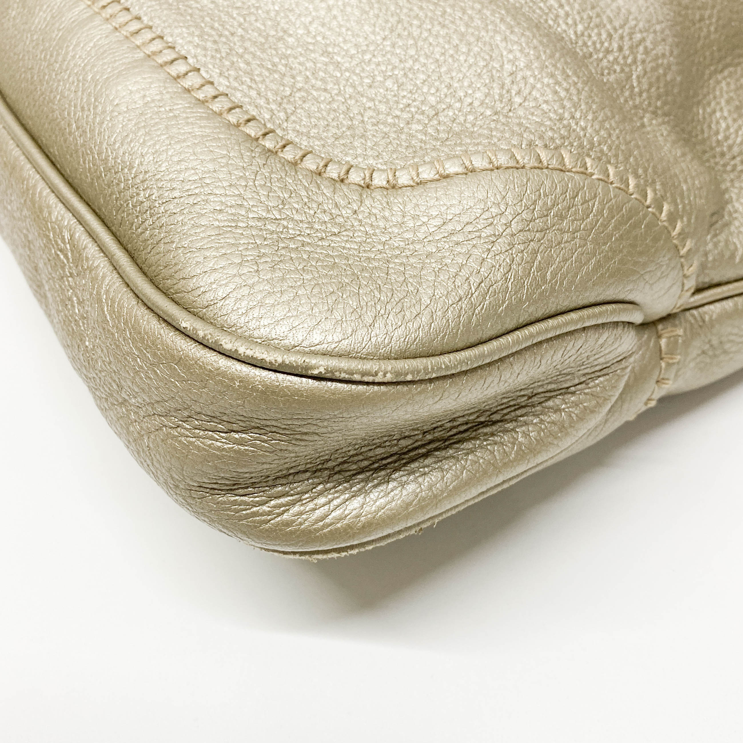 Jackie Gold Metallic Shoulder Bag