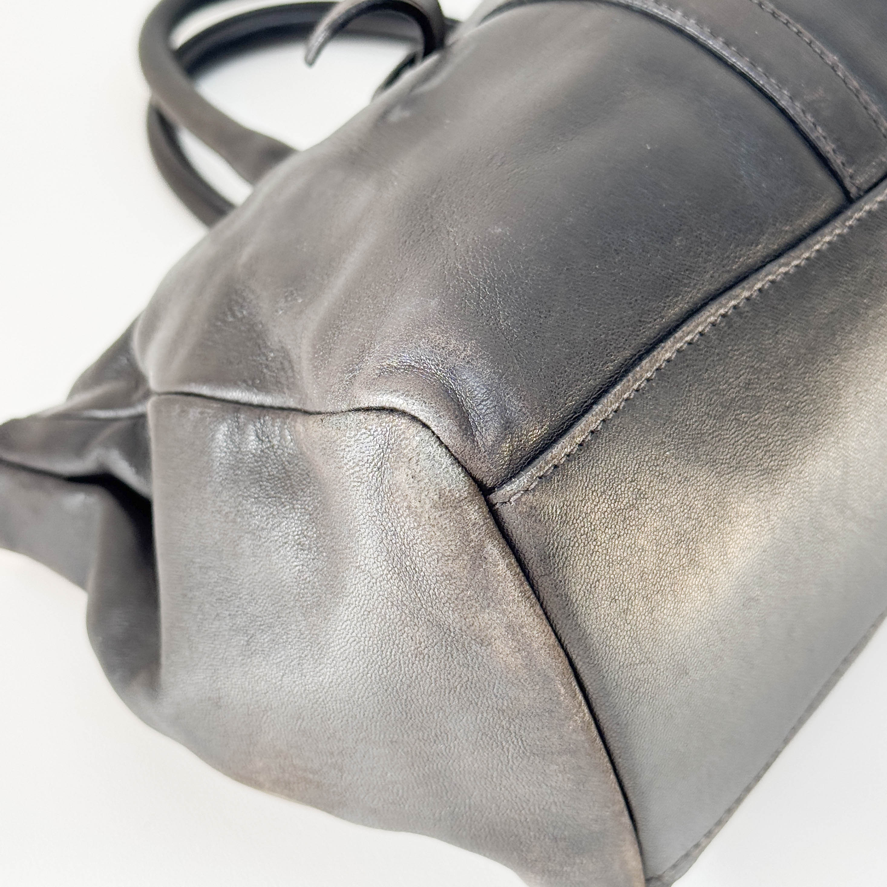 Vintage Black Leather Hand Bag
