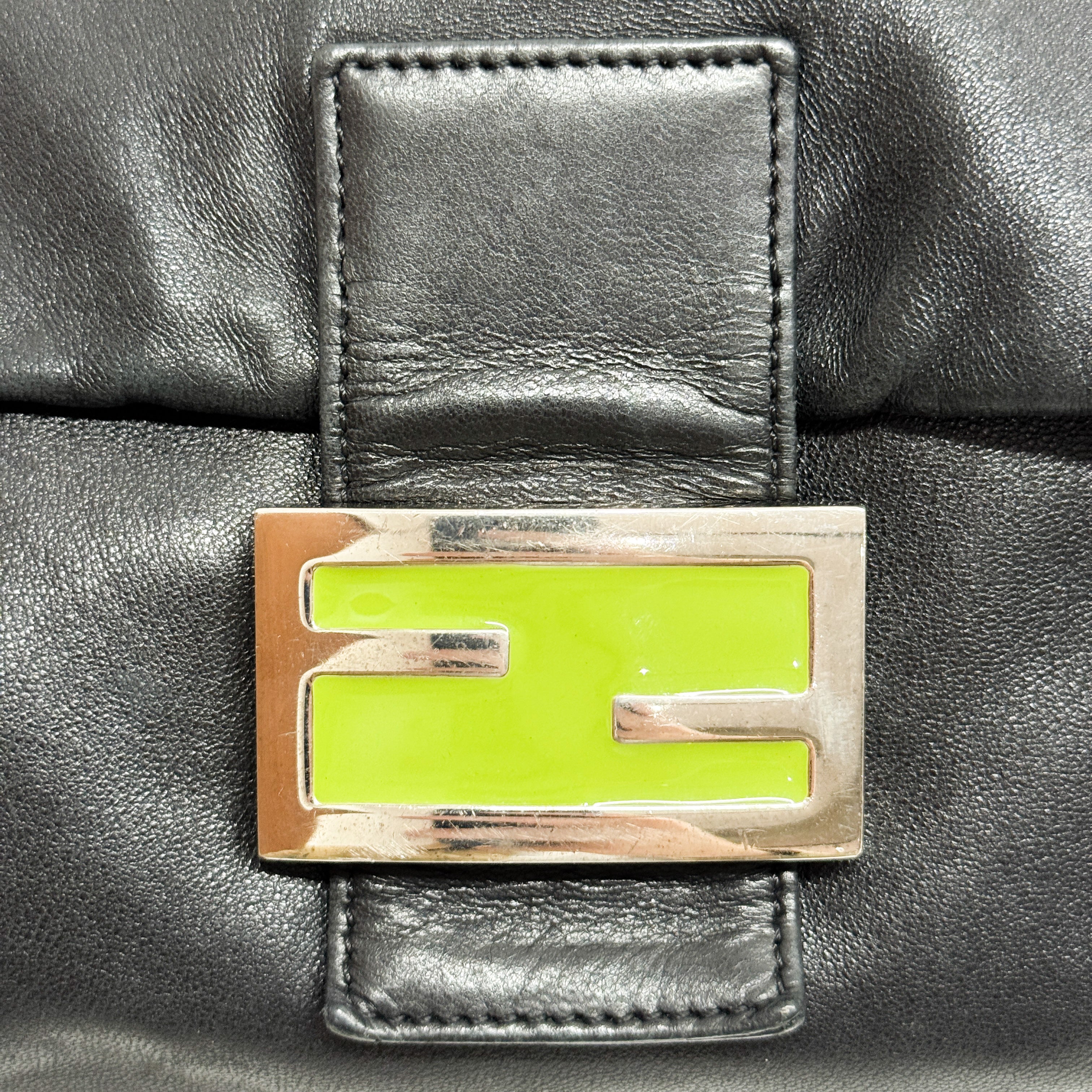 Mamma Baguette Black Leather Shoulder Bag