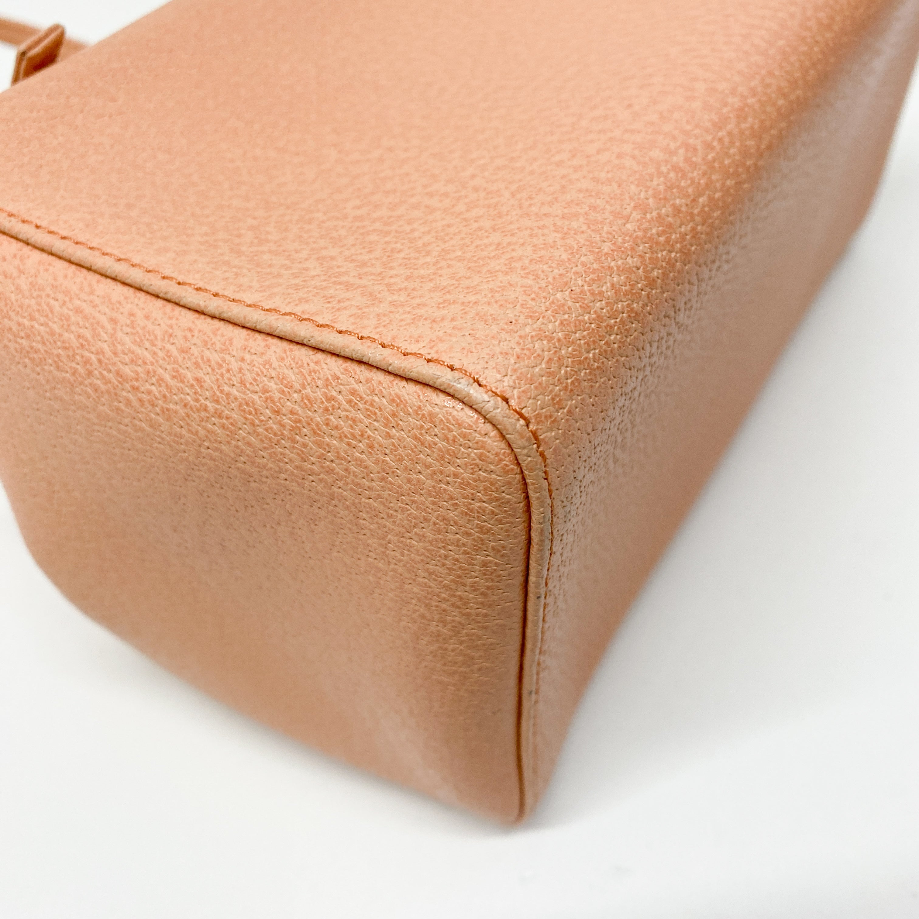 Mamma Baguette Peach Leather Box Bag