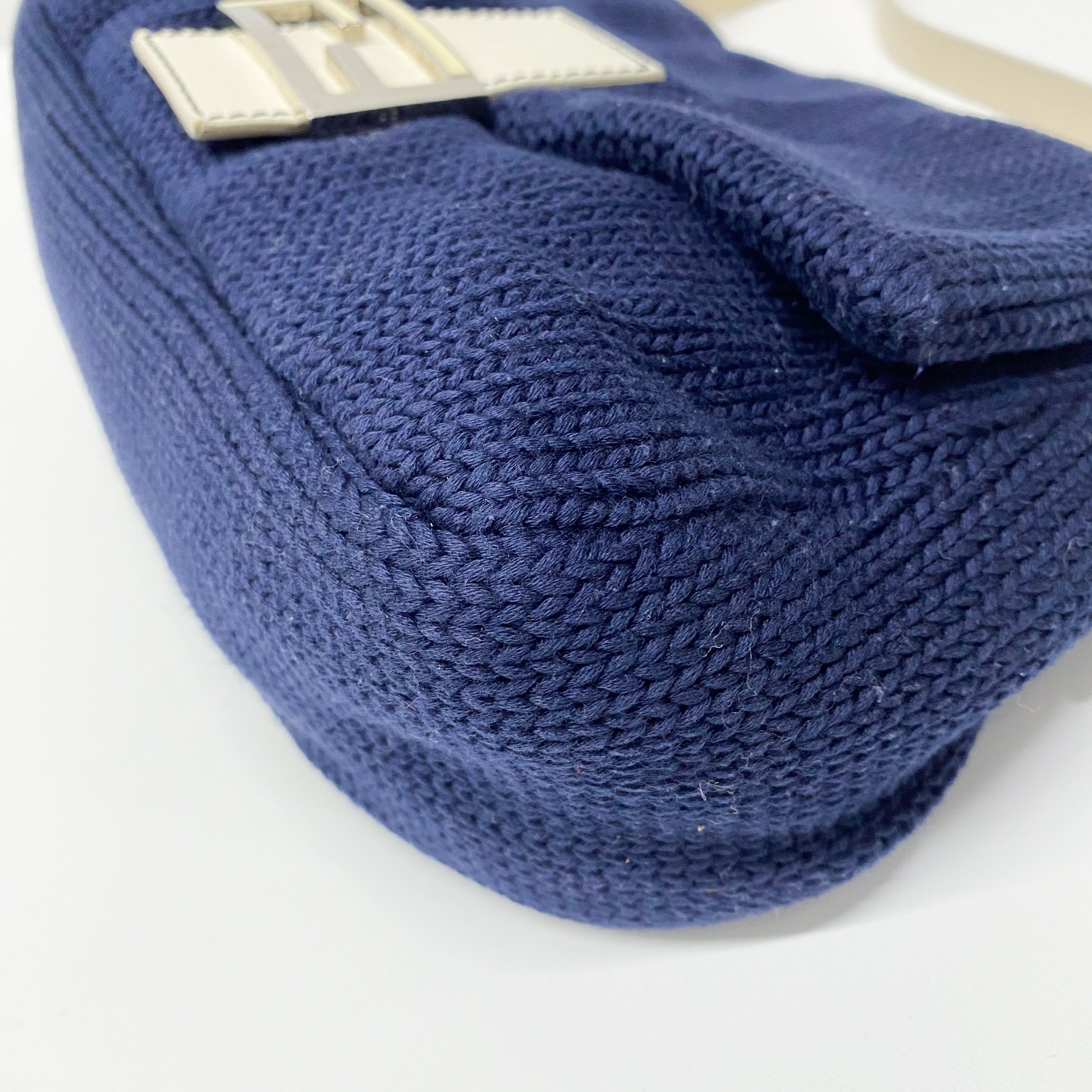 Mamma Baguette Knitted Cotton Fabric Shoulder Bag