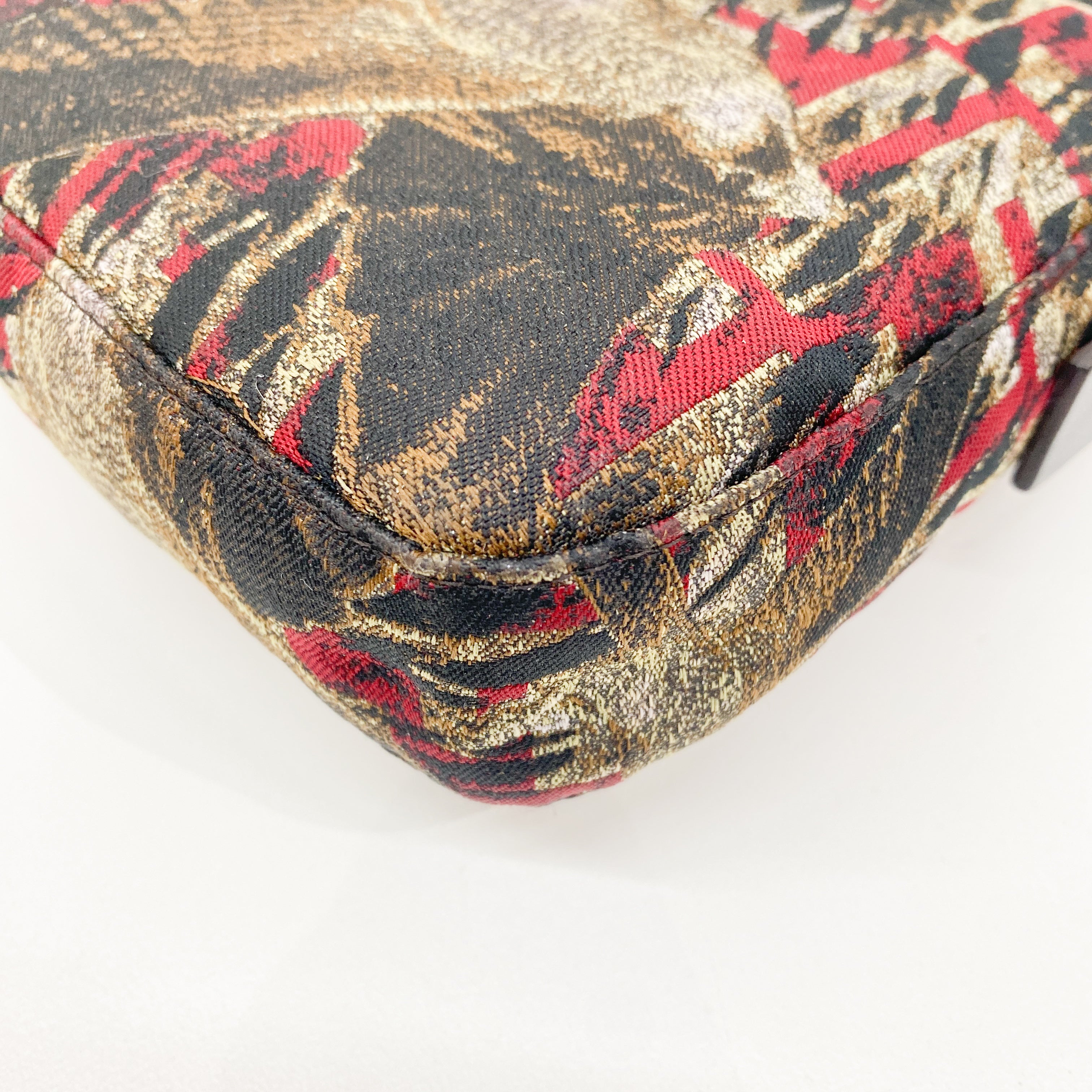 Baguette Multi-color Canvas Shoulder Bag