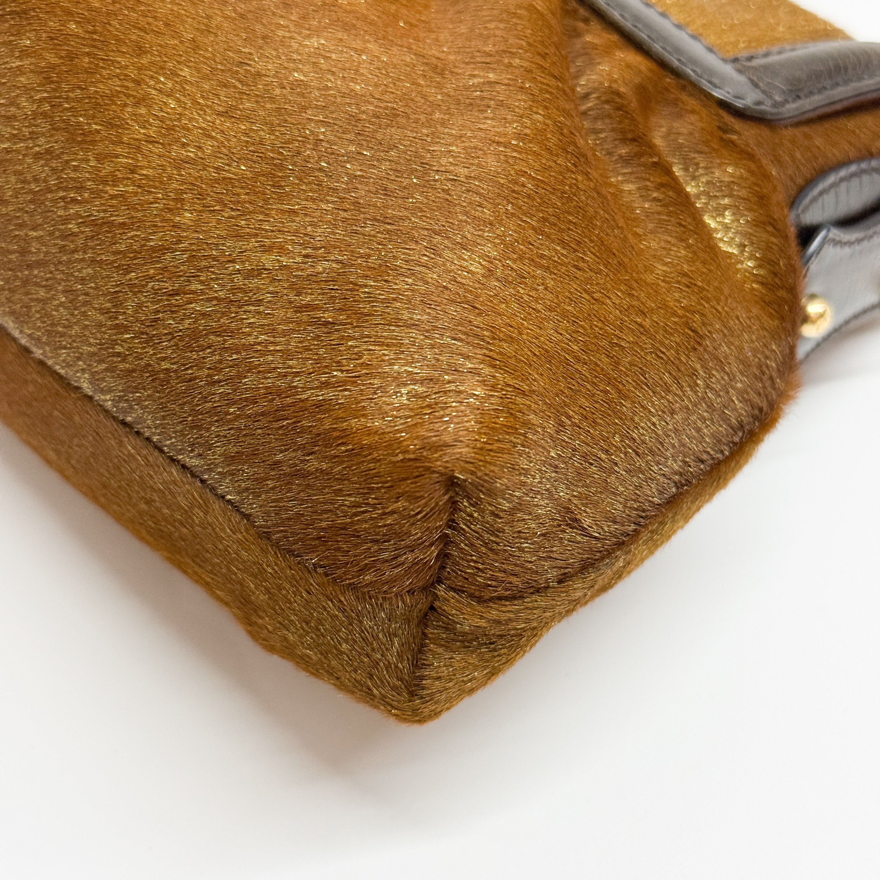 Chef Gold Pony Hair Shoulder Bag