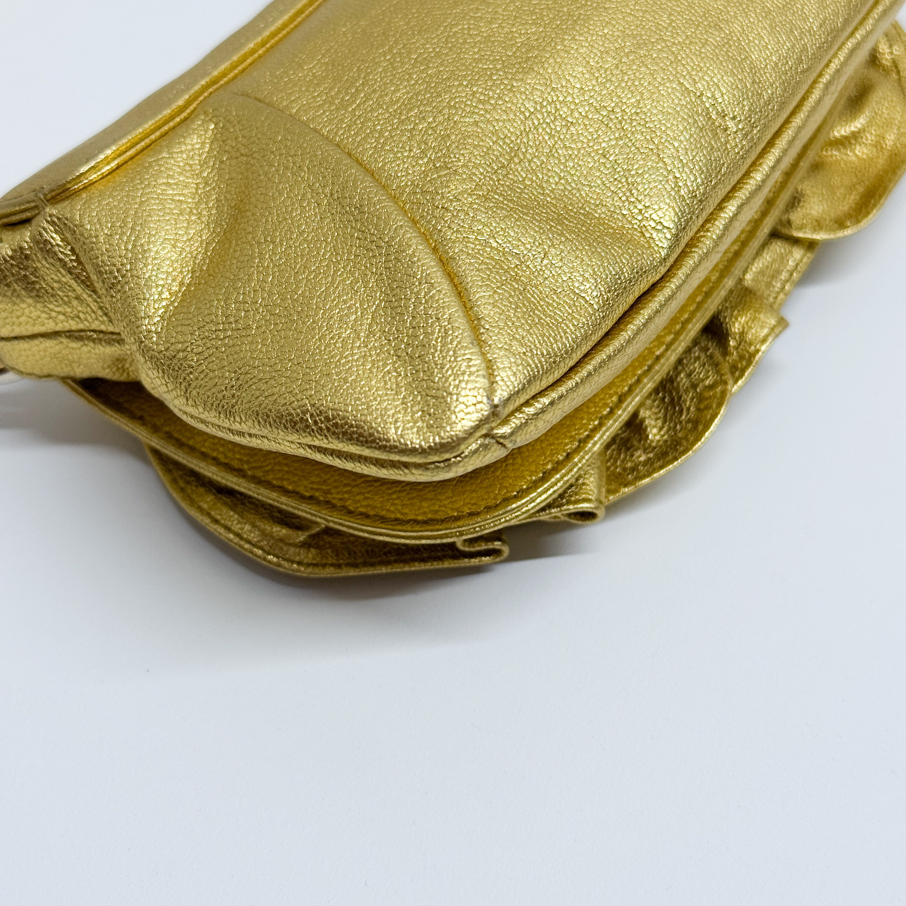 Vintage Mini Gold Leather Hand Bag