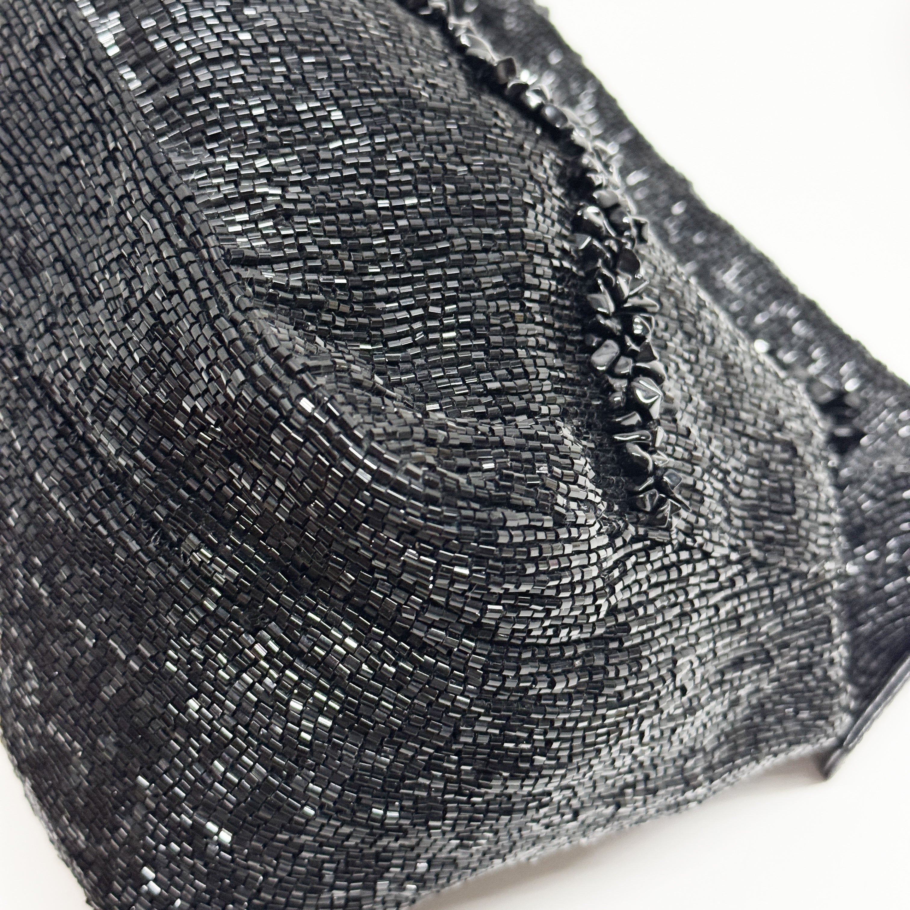 Mamma Baguette Black Beads Shoulder Bag