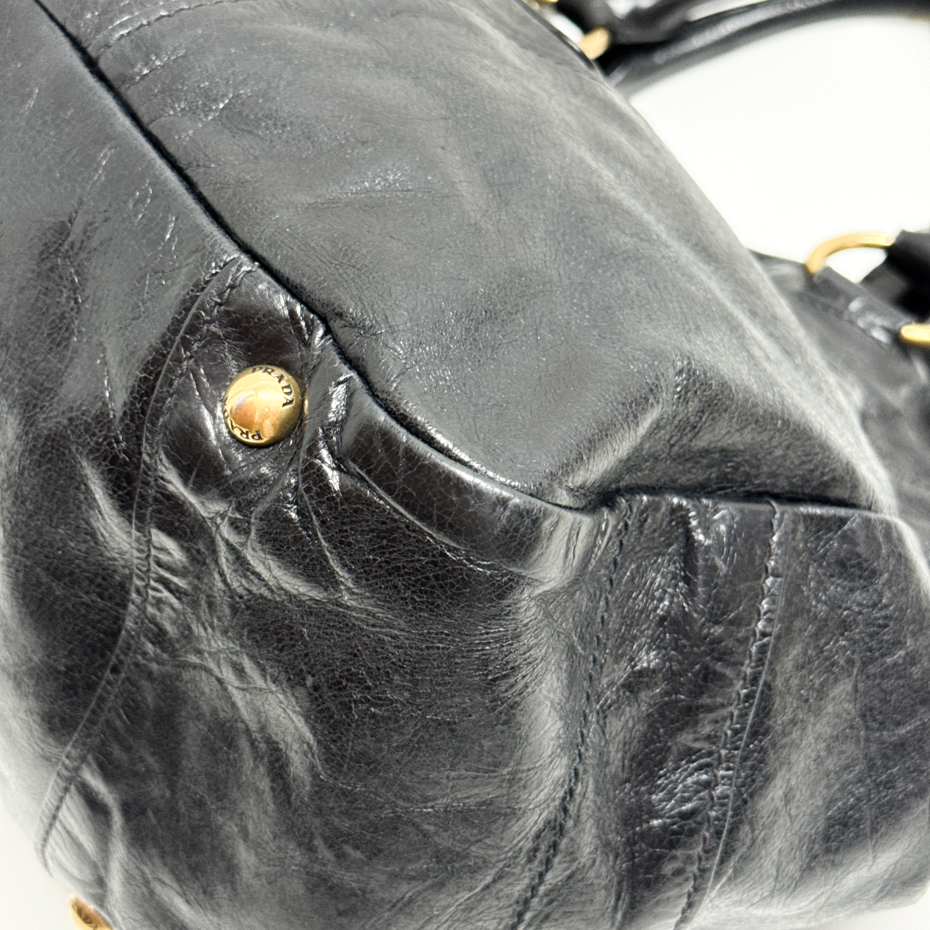 Black Leather Hand Bag