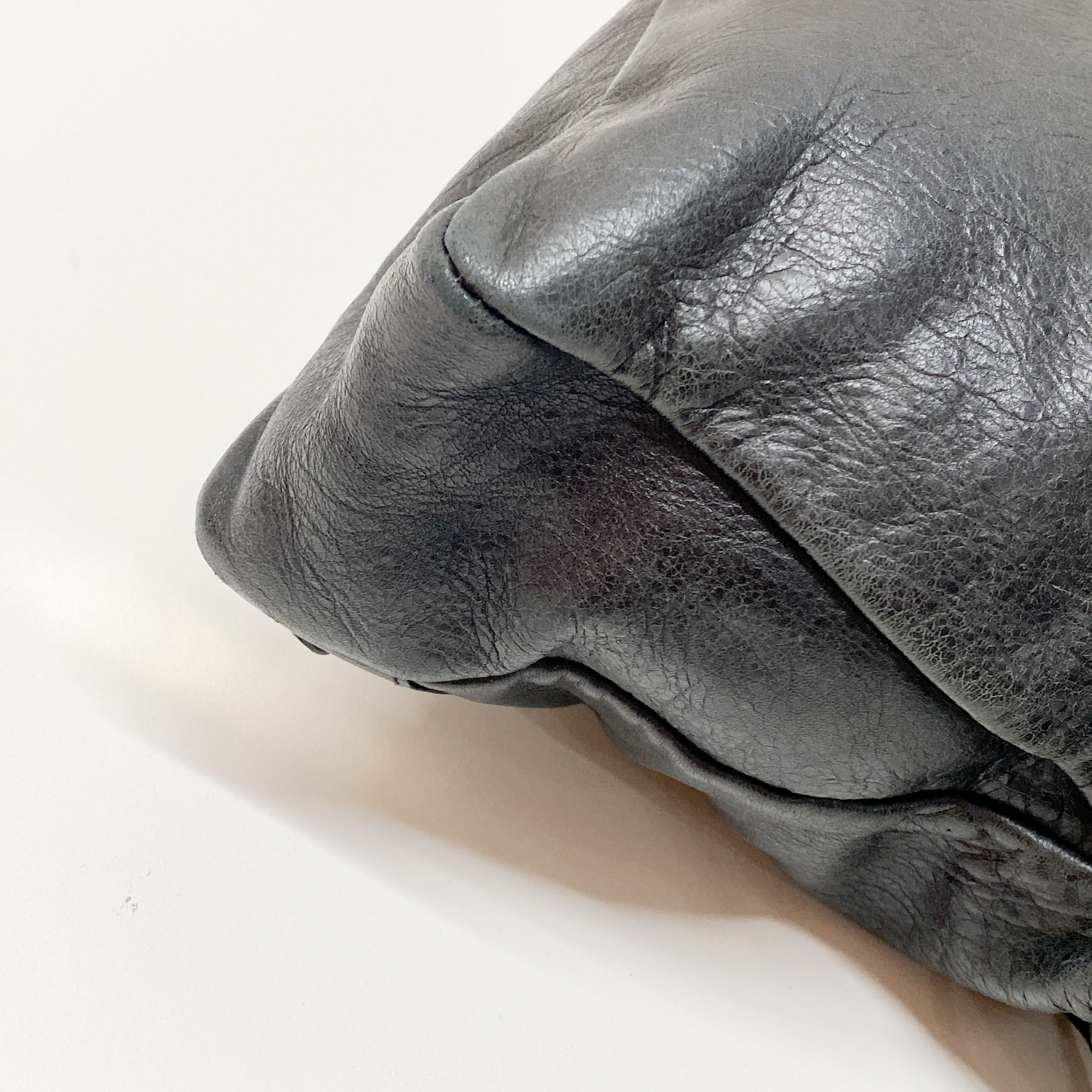 The Town Black Leather Two Way Bag