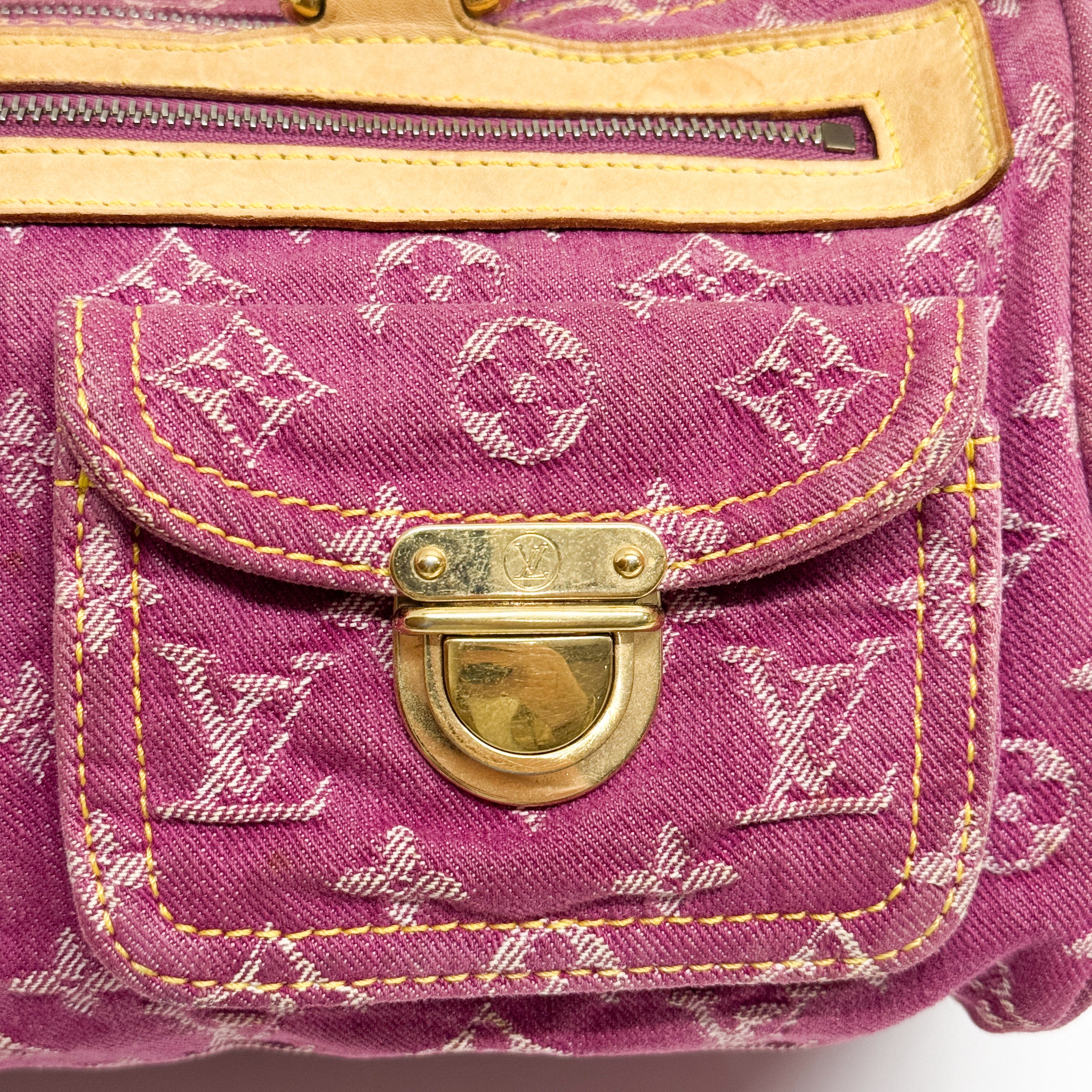 Neo Speedy Pink Baggy Monogram Denim Hand Bag