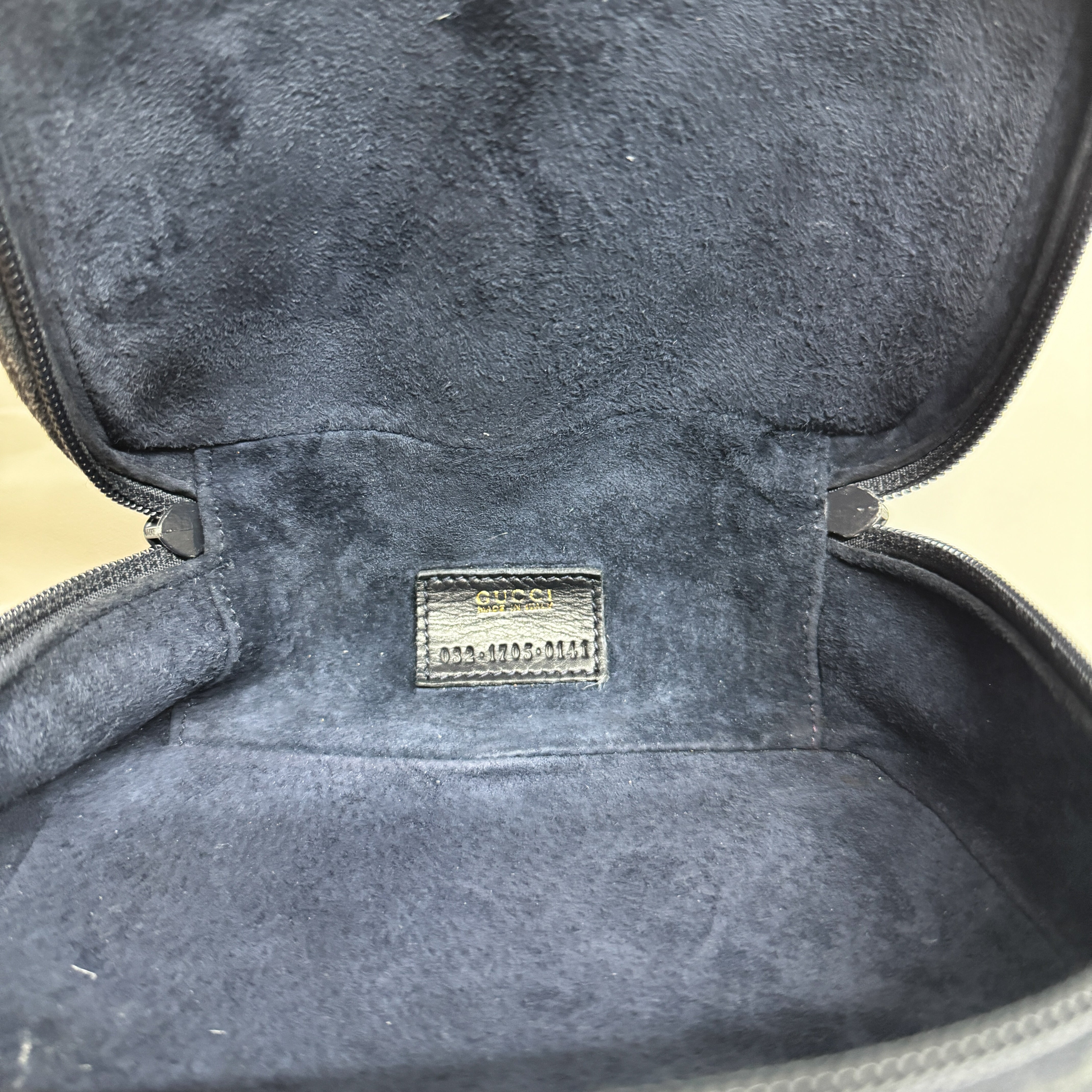 Horsebit Navy Blue Suede Pouch