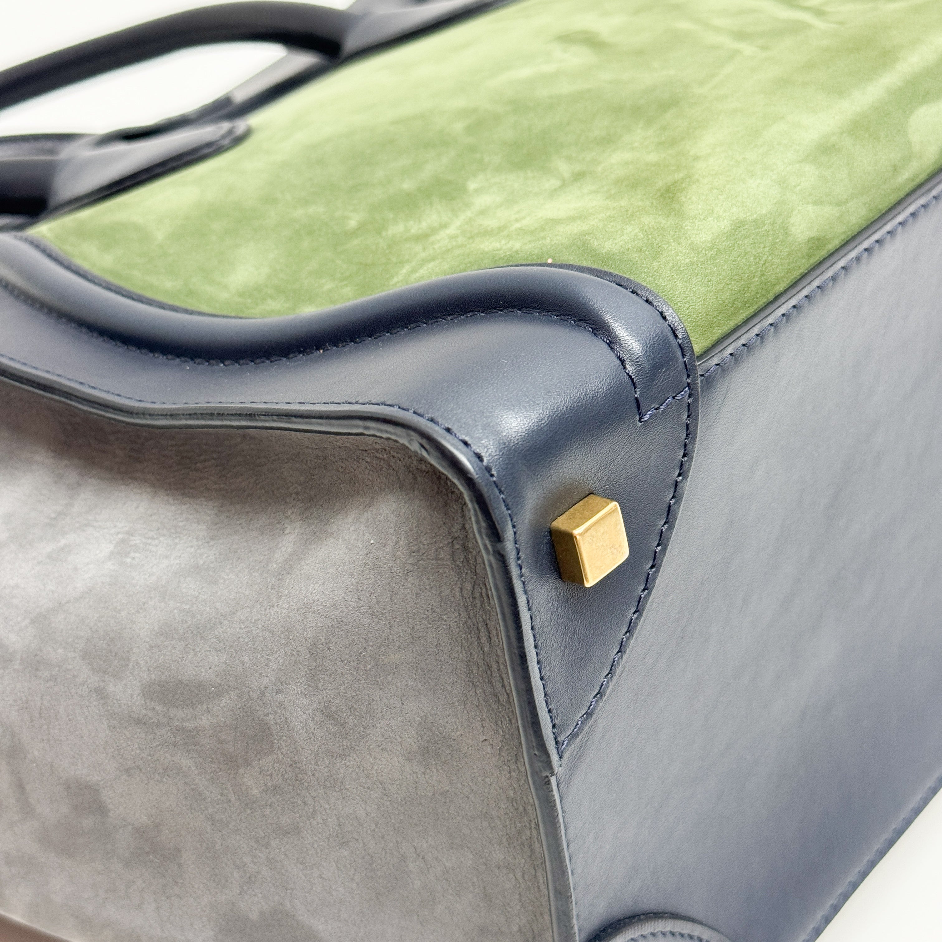 Luggage Micro Multicolored Suede Hand Bag