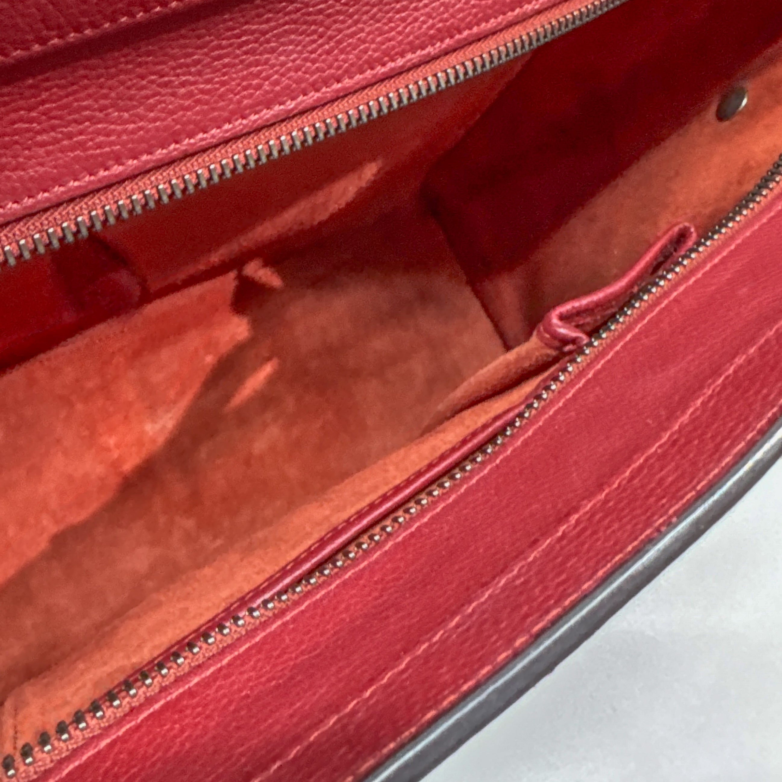 Vintage Red Leather Hand Bag