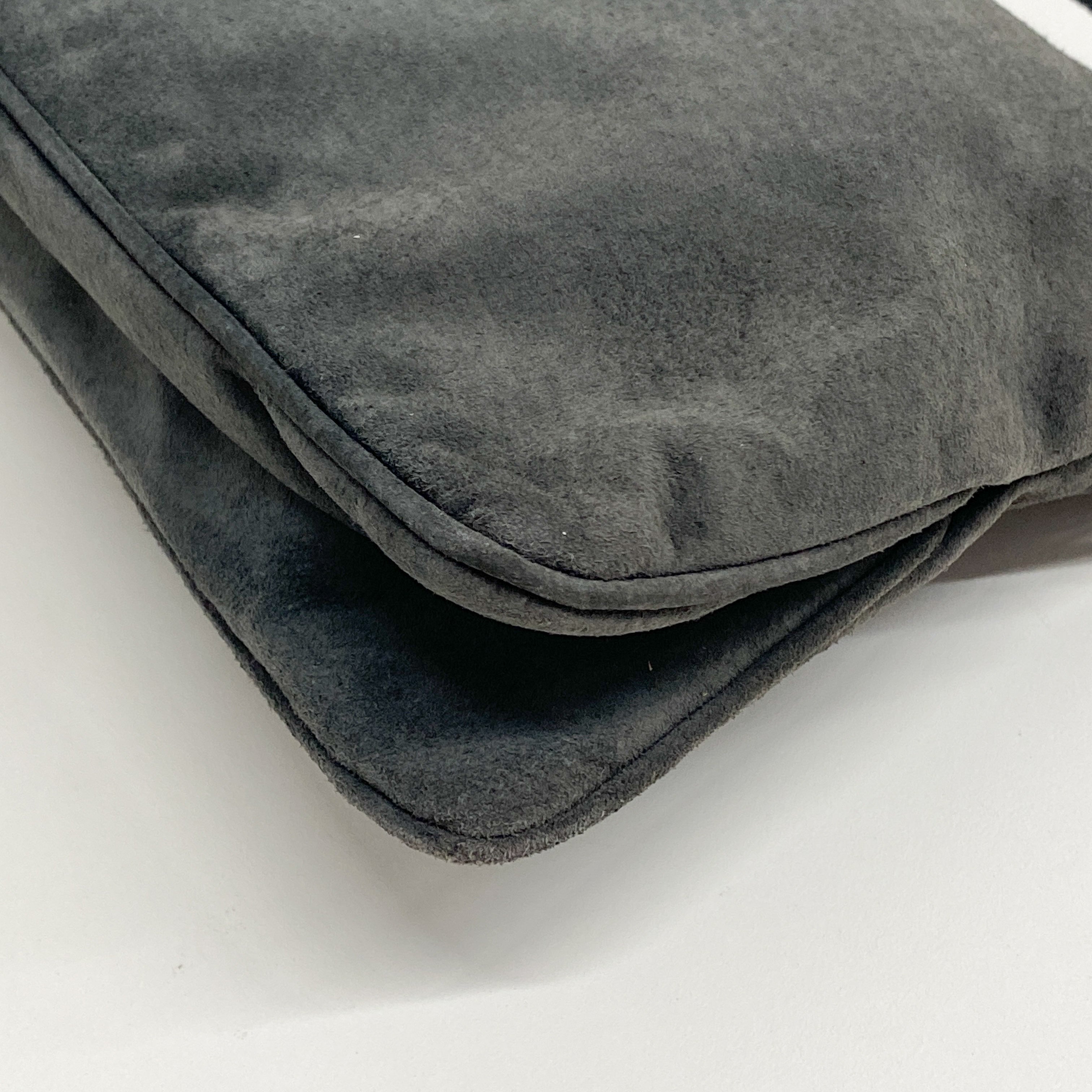 Vintage Grey Suede Shoulder Bag