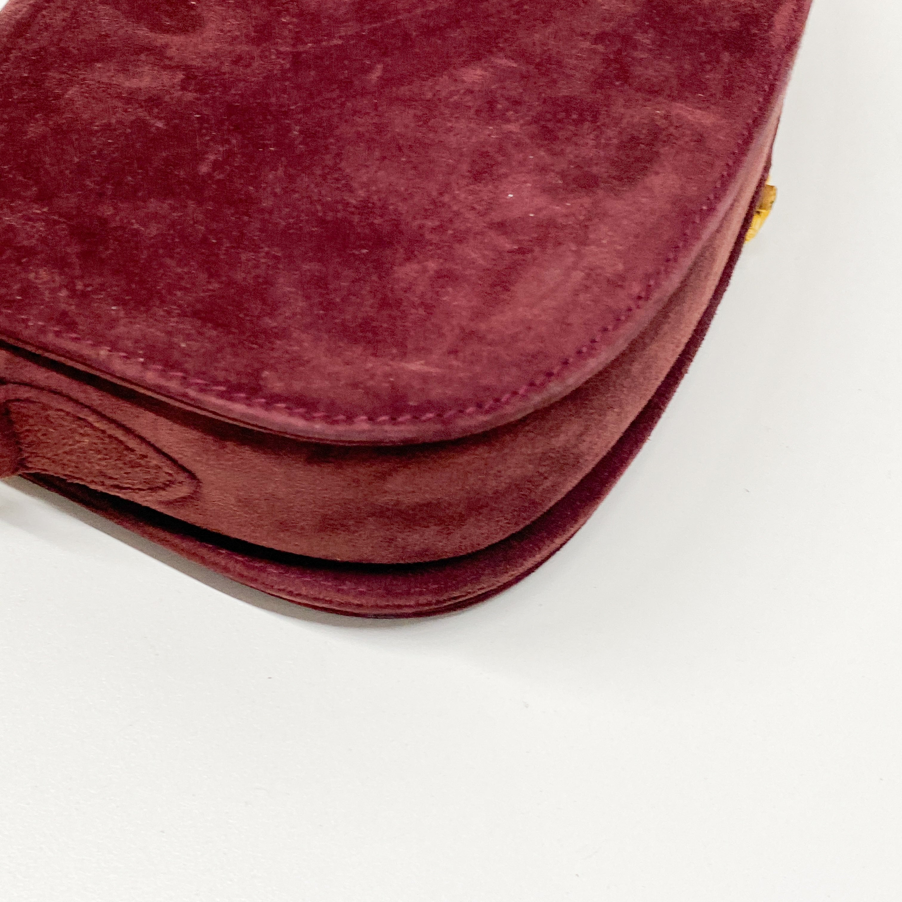 Red Suede Shoulder Bag