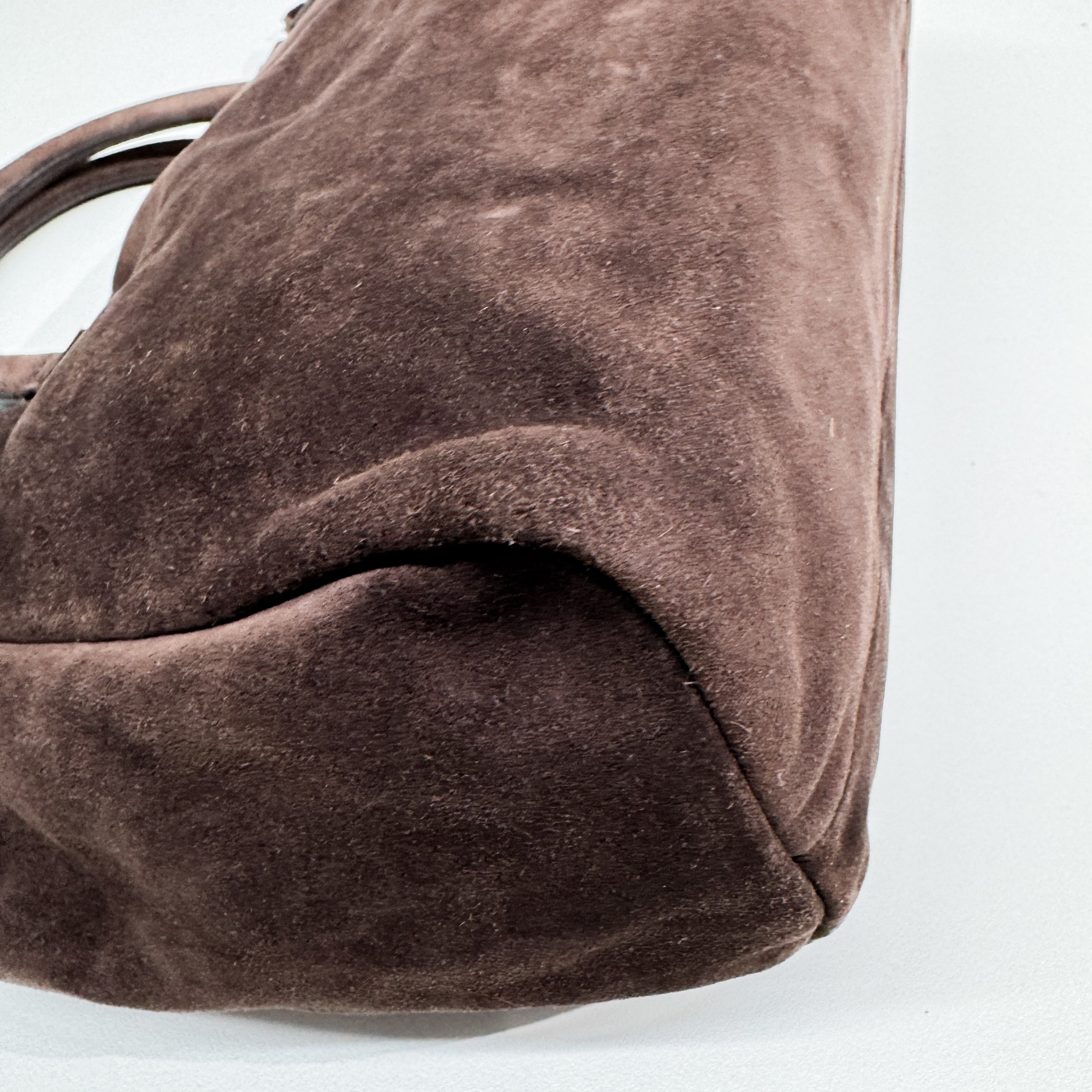 Vintage Brown Suede Hand Bag