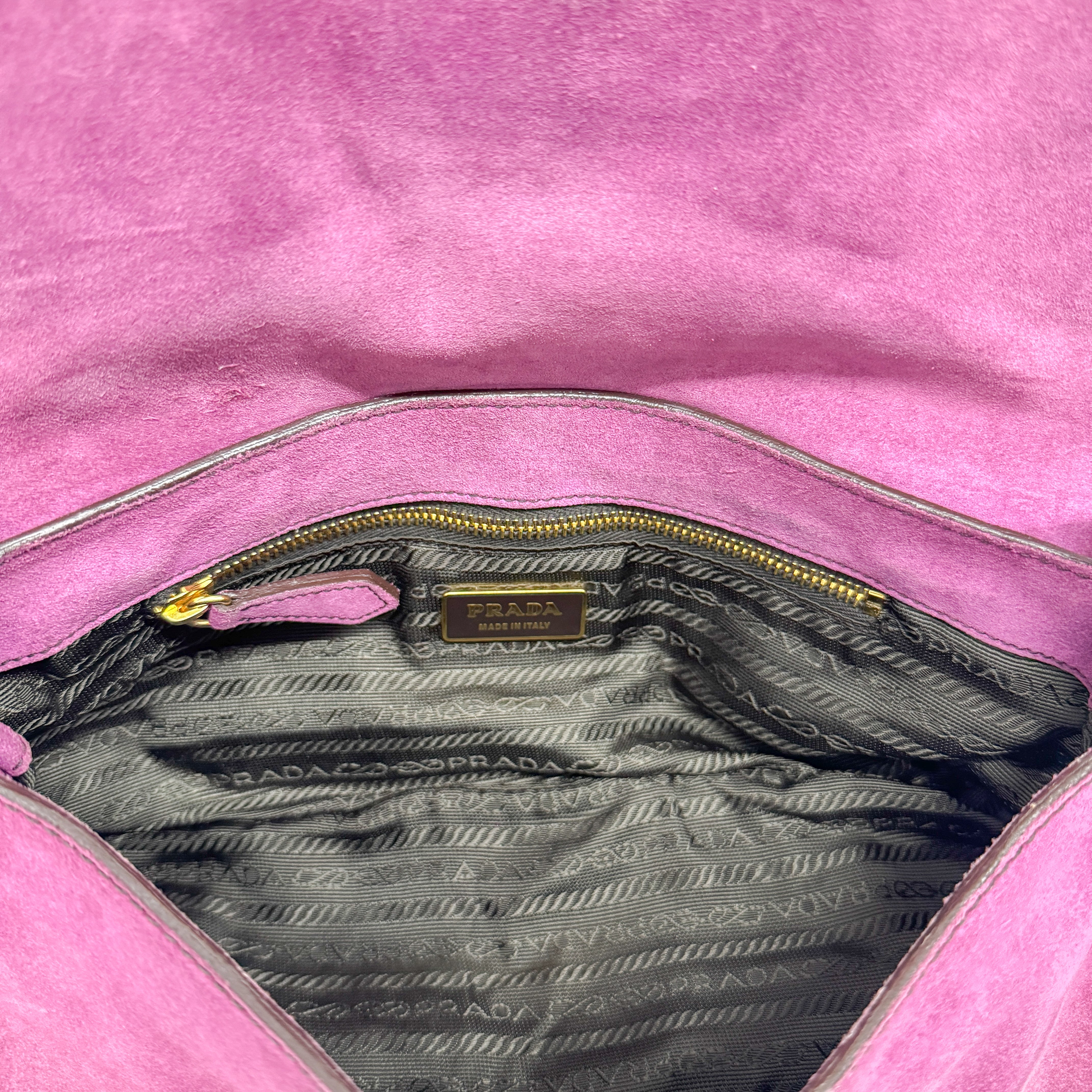 Purple Suede Shoulder Bag