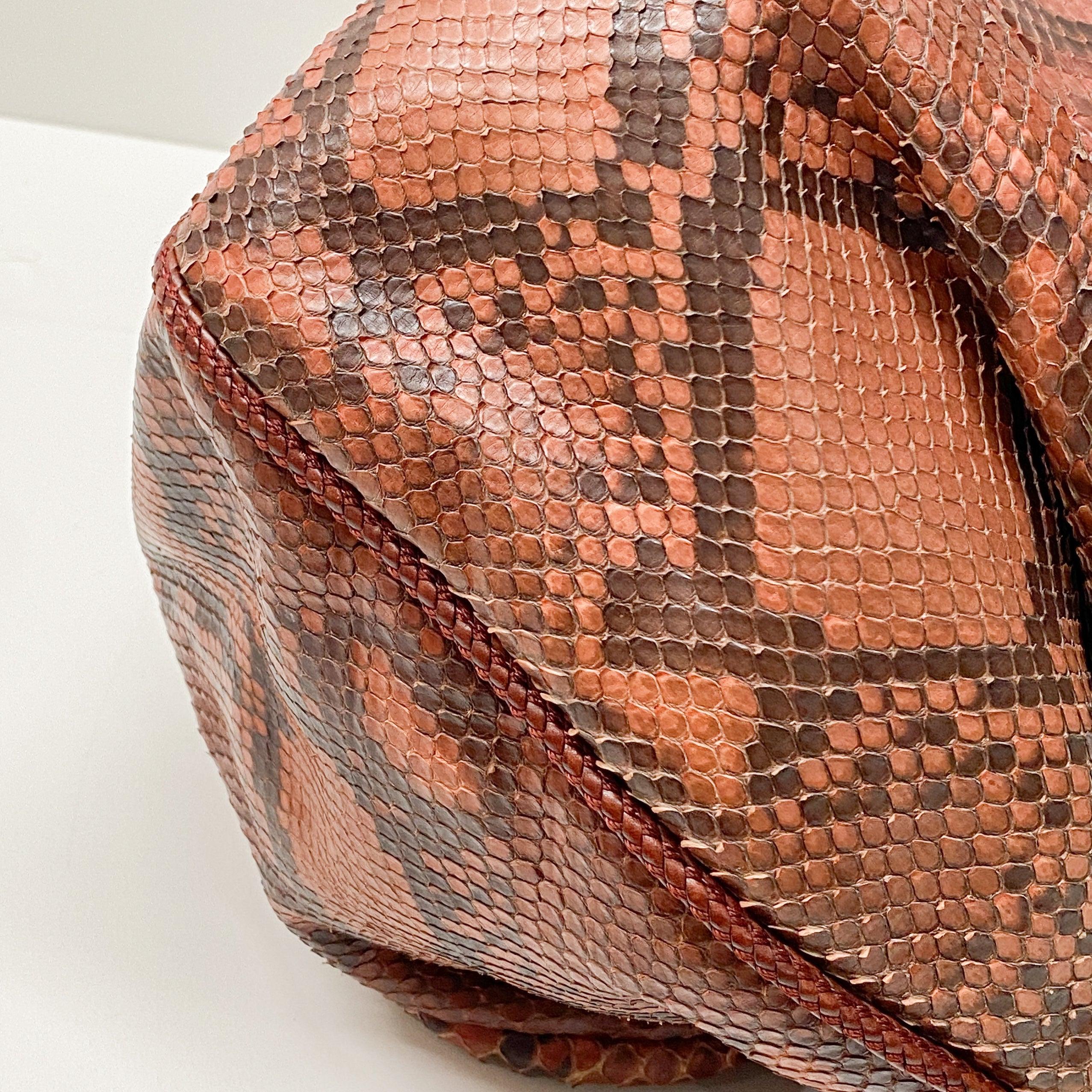 Marrakech Red Embossed Python Hobo Bag