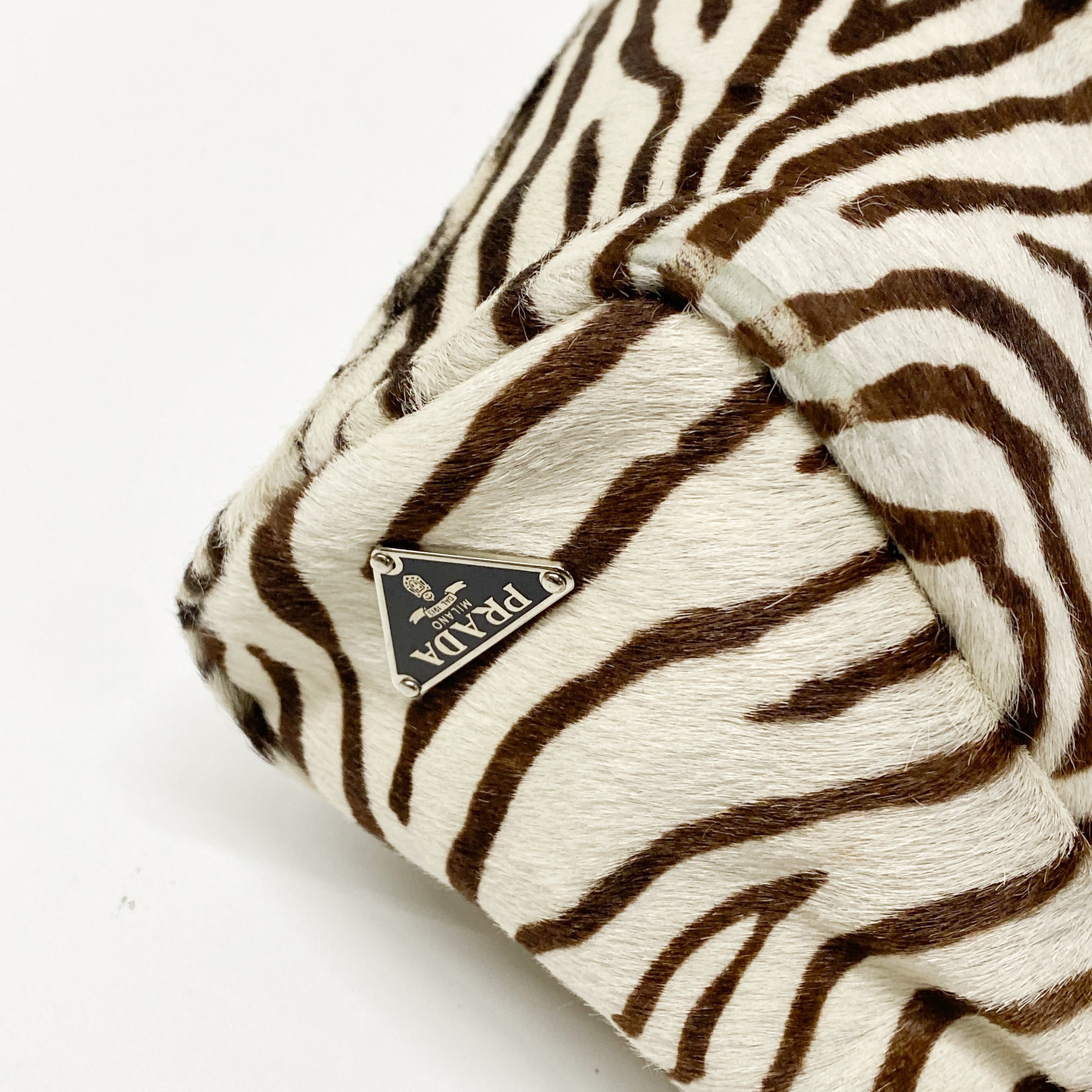 Brown Zebra Print Pony Hair Handbag