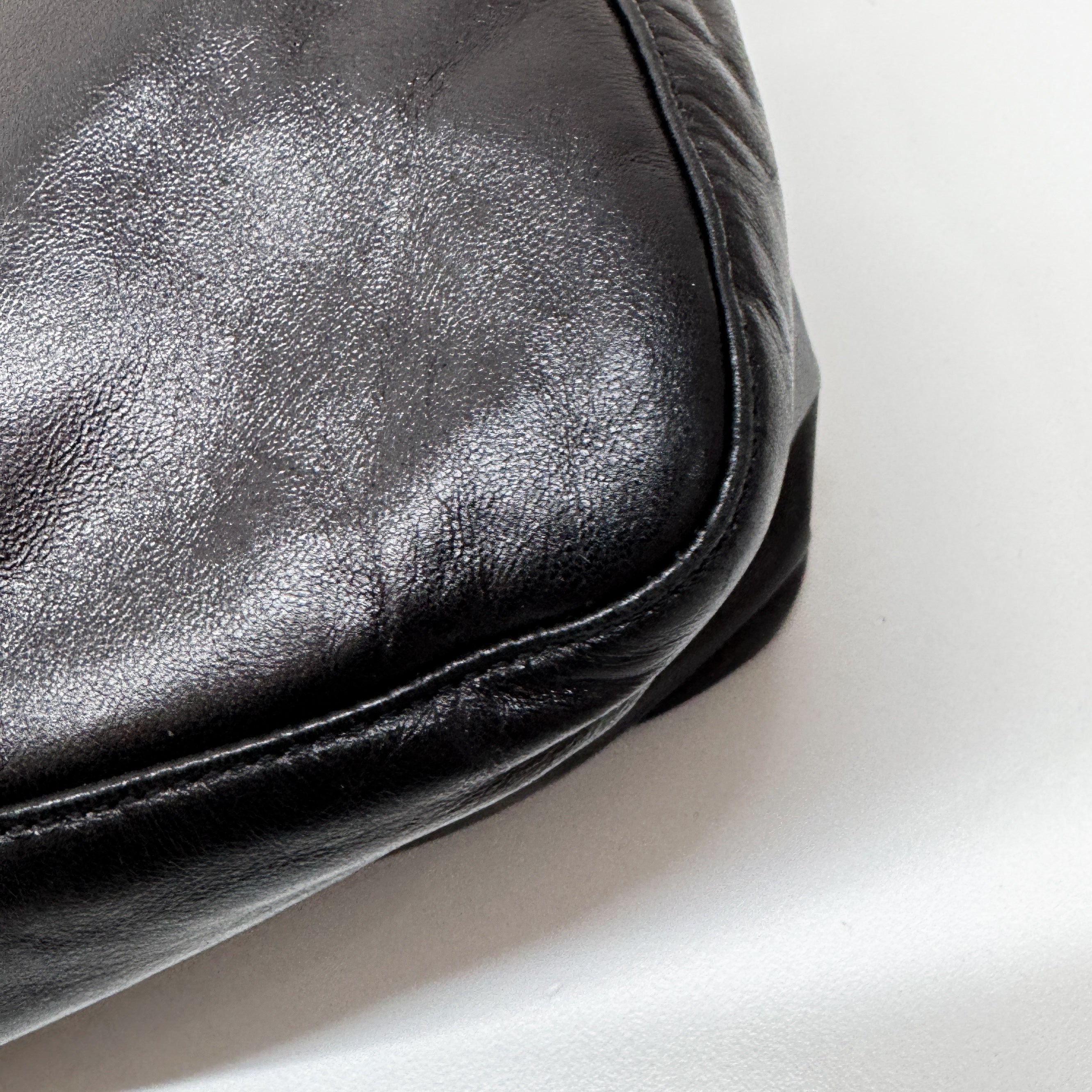 Mamma Baguette Black Leather Shoulder Bag