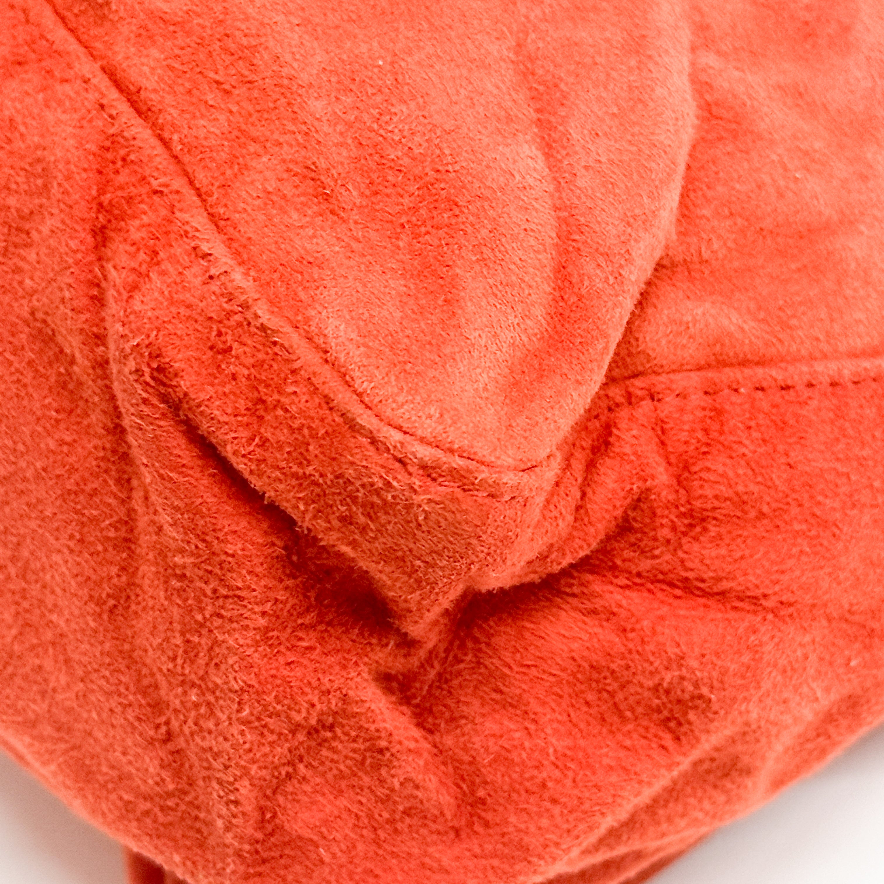 Mamma Baguette Orange Suede Shoulder Bag