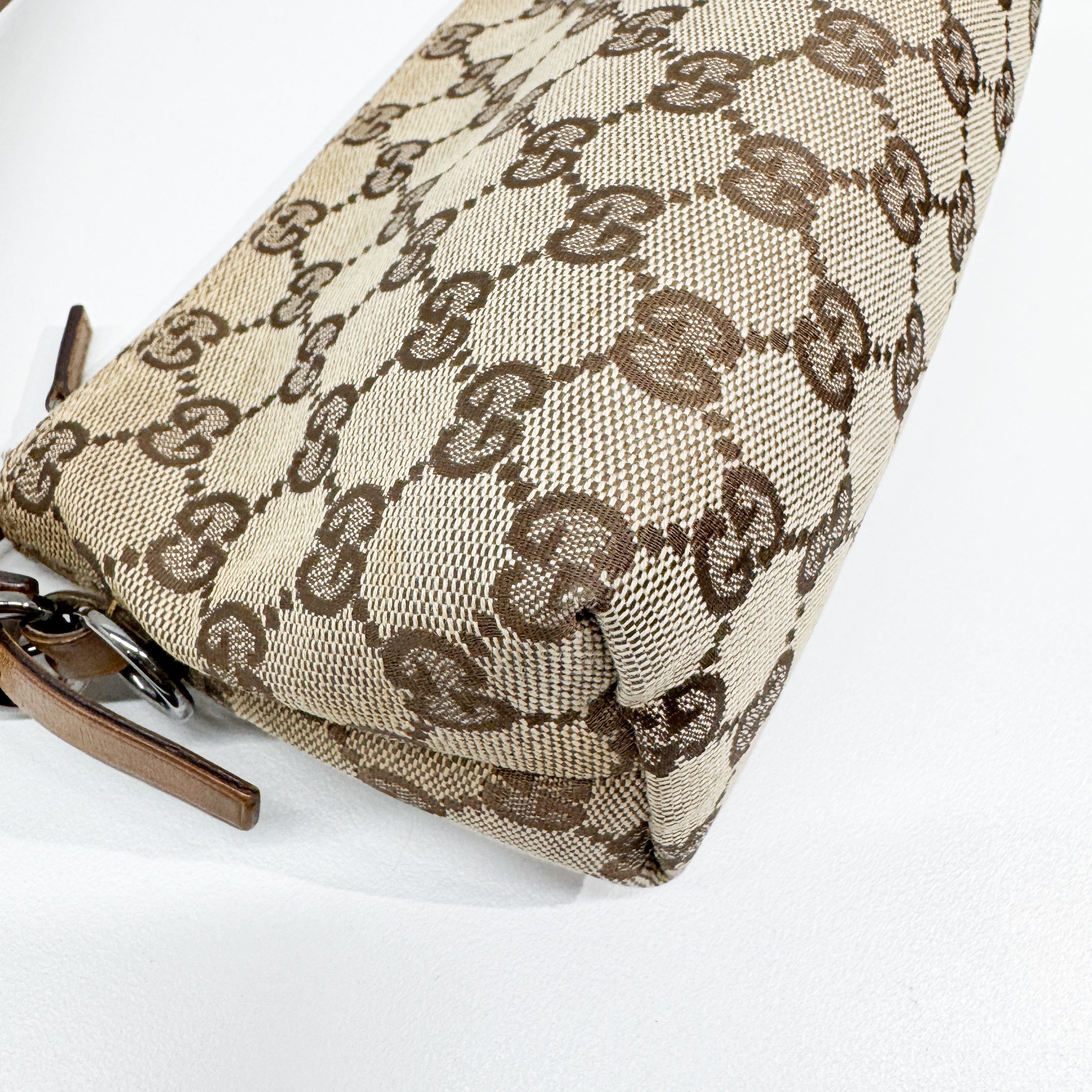 GG Beige Canvas Shoulder Bag
