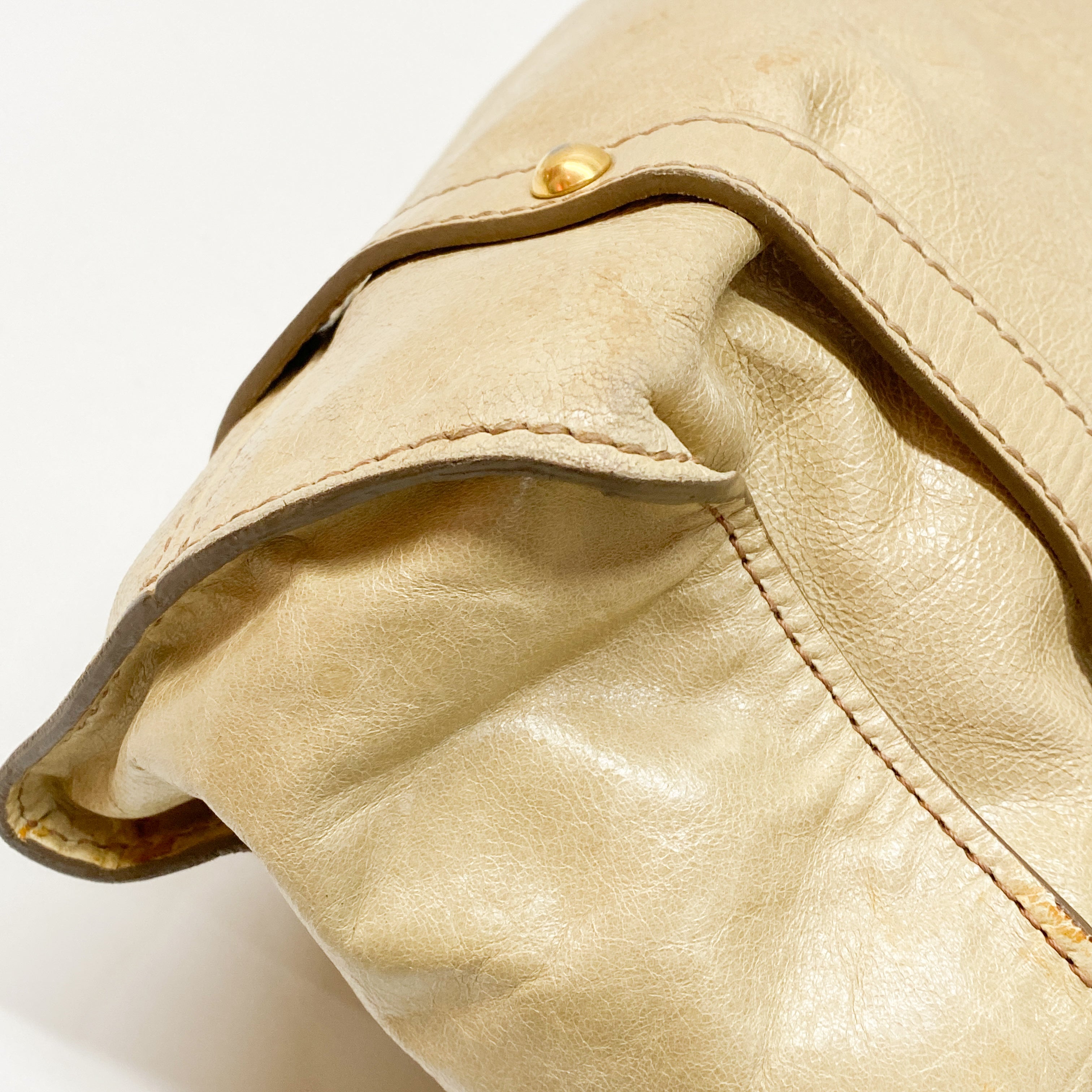 Vintage Yellow Leather Shoulder Bag