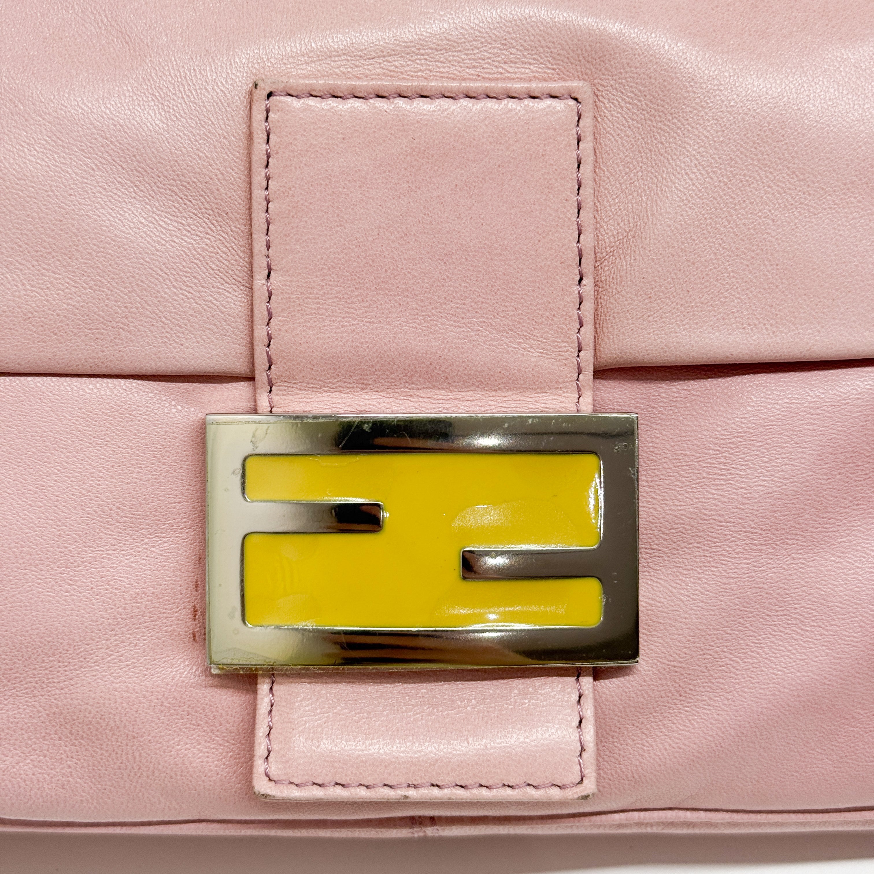 Baguette Pink Leather Shoulder Bag